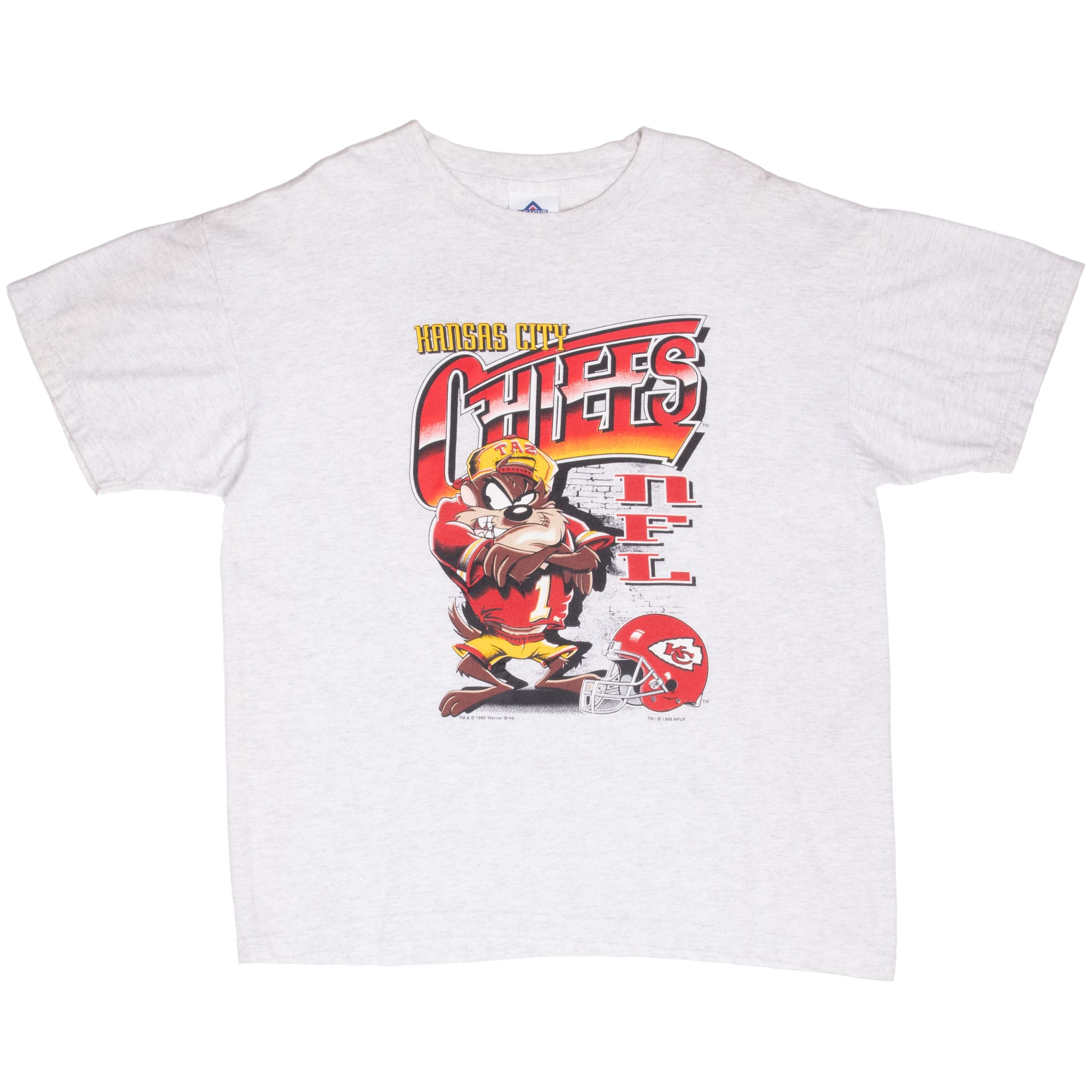 Vintage Nfl Kansas City Chiefs Looney Tunes Taz 1995 Tee Shirt Size Large
