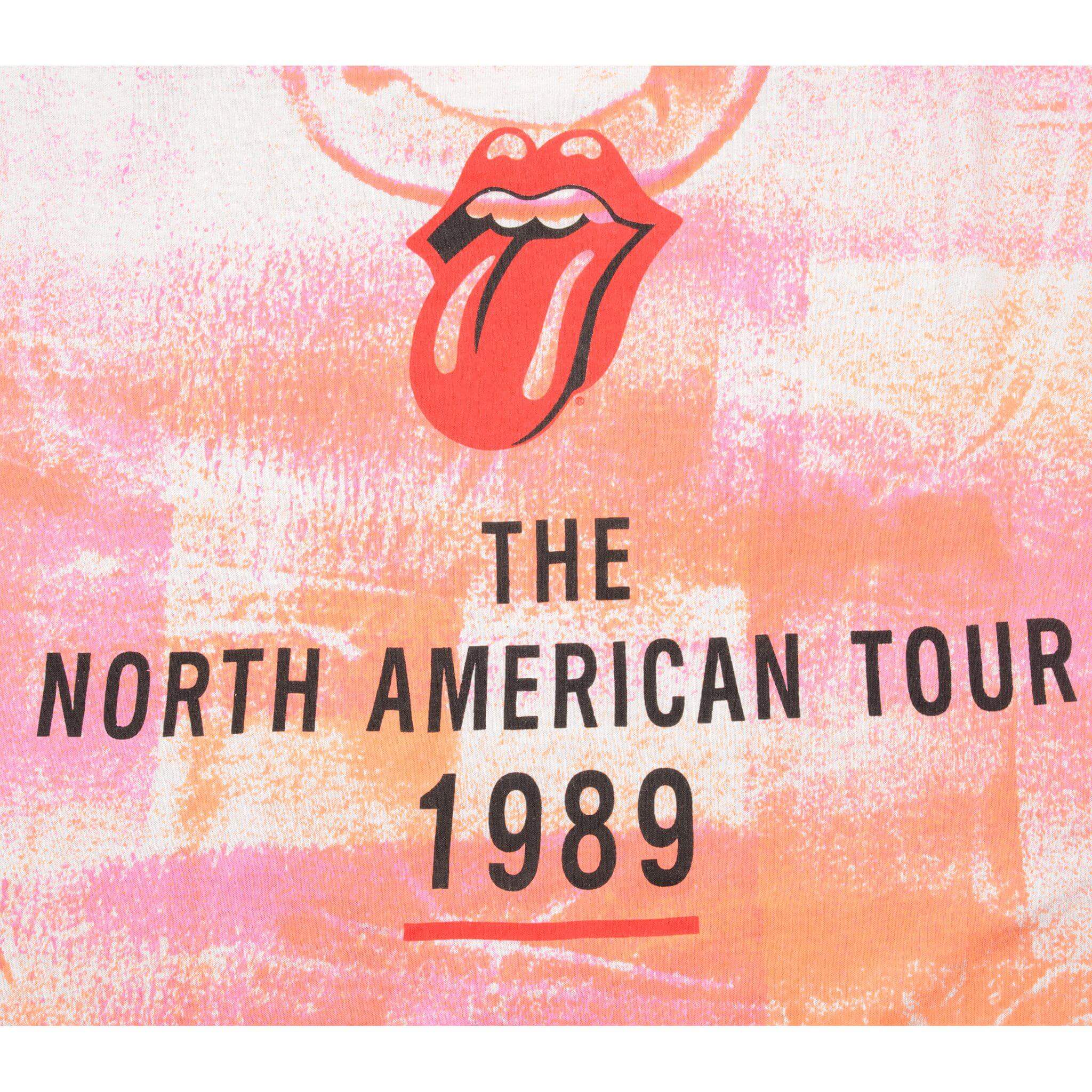 Back graphic detail with tongue logo and The North American Tour 1989 text