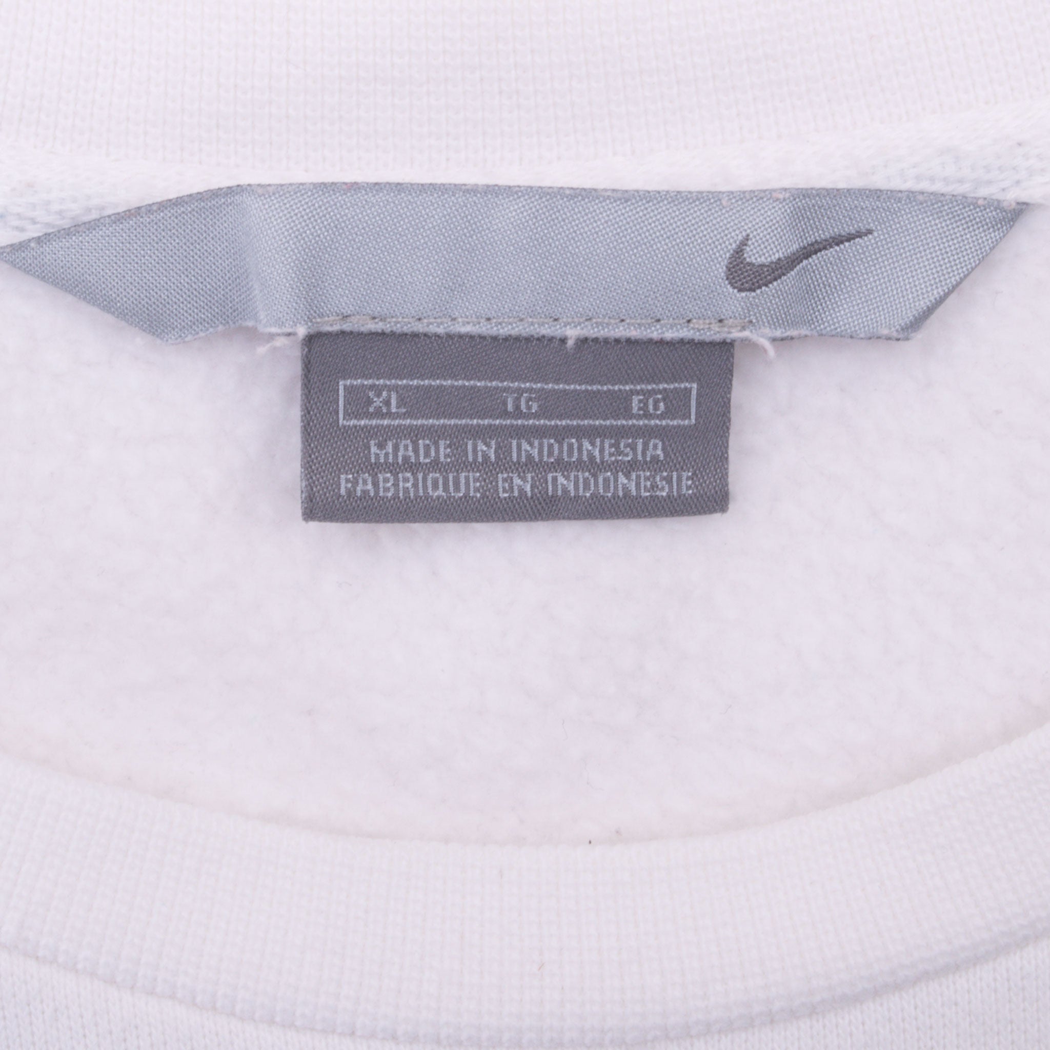 Vintage Nike Classic Swoosh White Sweatshirt 2000S Size XL