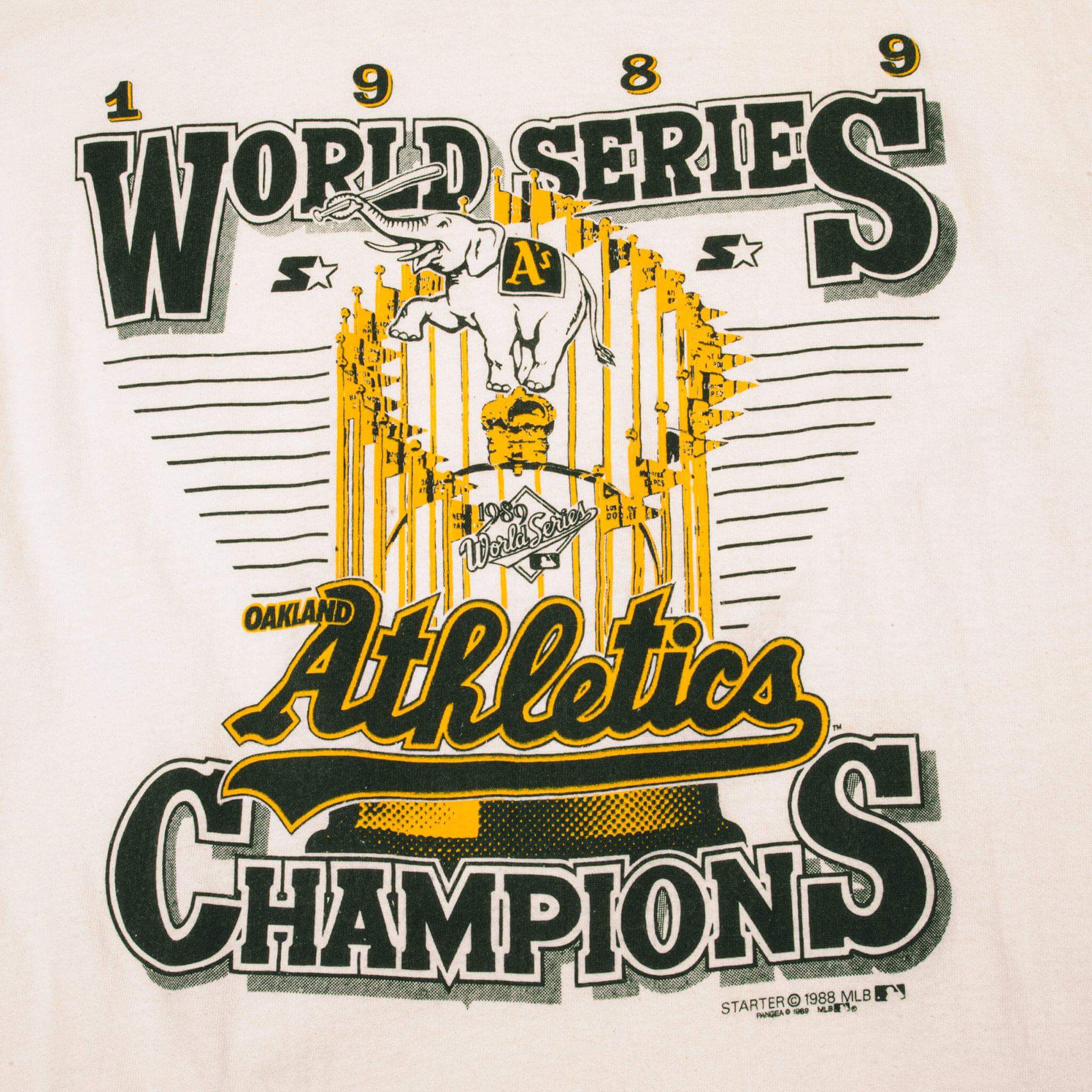 VINTAGE STARTER MLB OAKLAND ATHLETICS TEE SHIRT 1989 SIZE MEDIUM MADE IN USA
