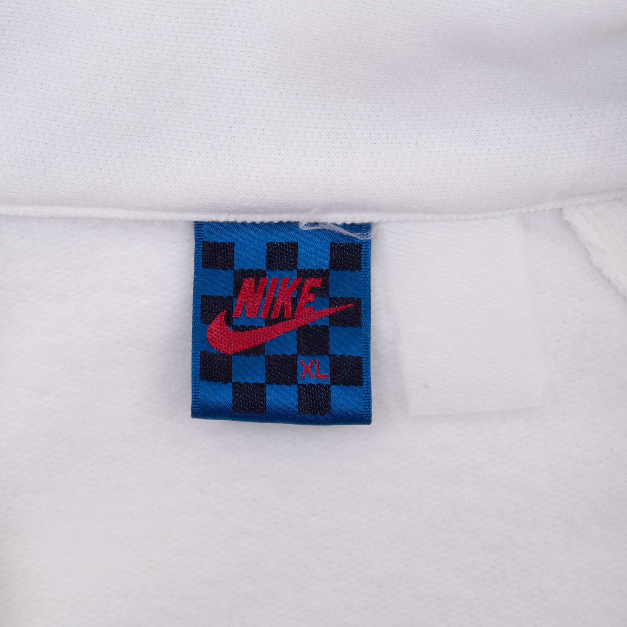 Vintage Nike Checkered White Full Zip Sweatshirt 1990S Size XL