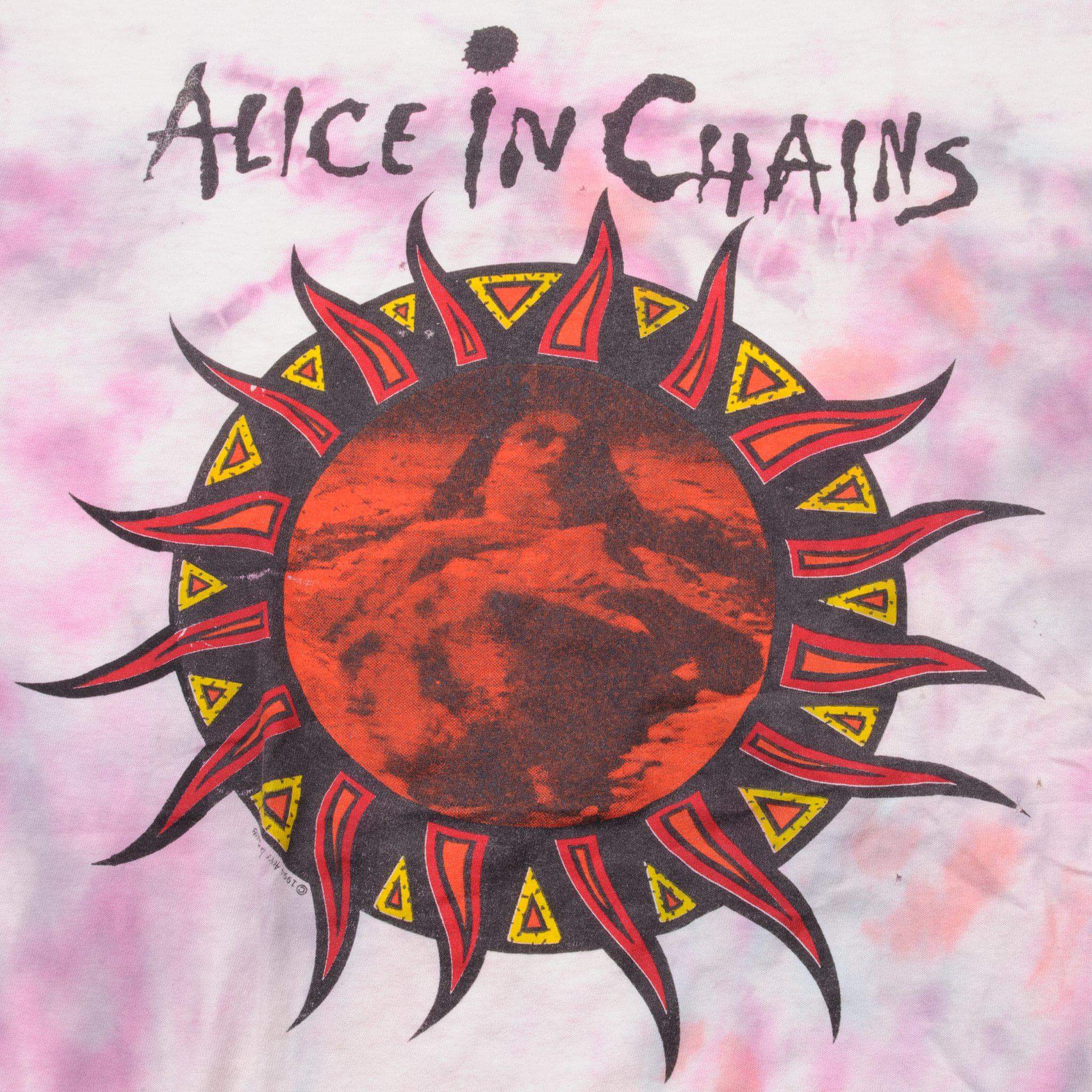 VINTAGE TIE-DYE ALICE IN CHAINS LOLLAPALOOZA TEE SHIRT 1994 SIZE LARGE