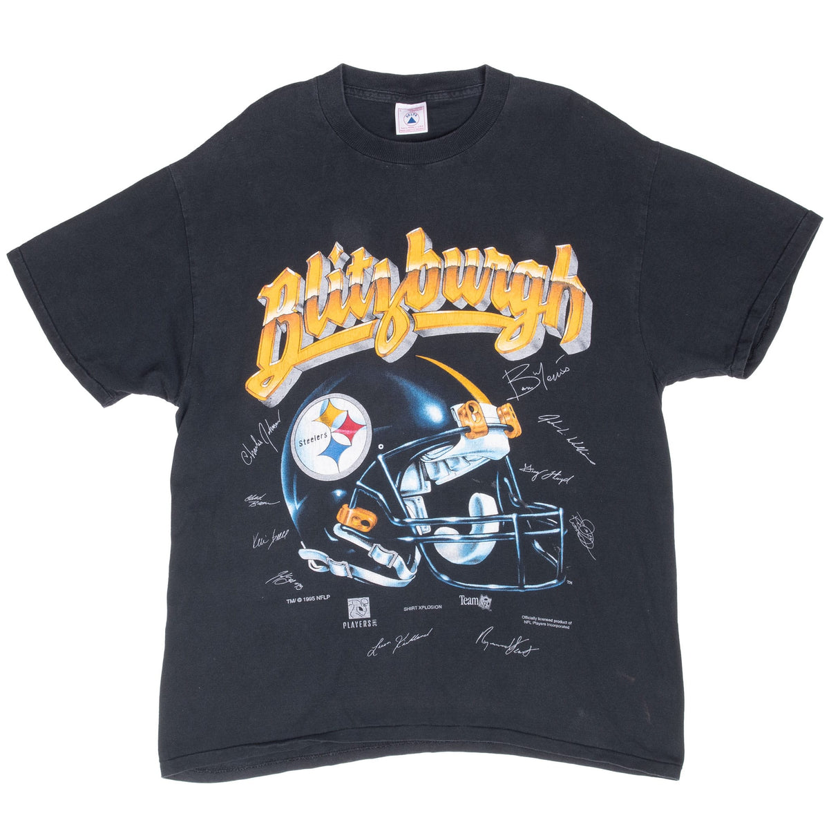 Vintage Mlb Pittsburgh Pirates Blitzburgh Tee Shirt 1995 Size Large With Single Stitch Sleeves