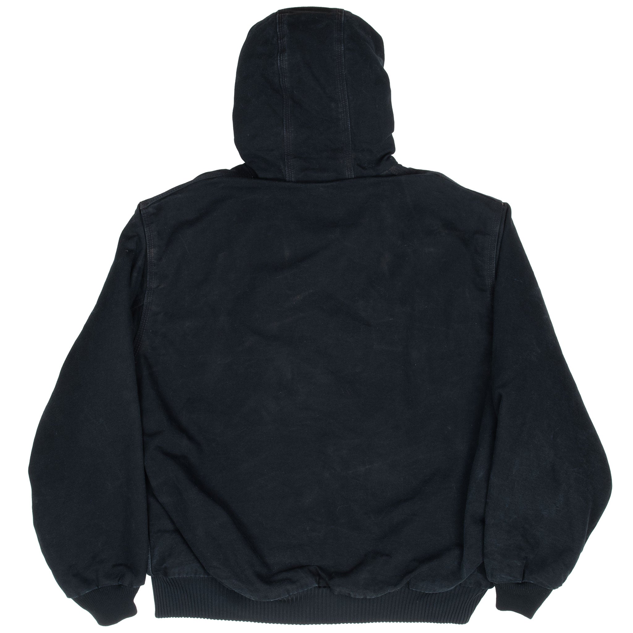 Vintage Carhartt Black Hooded Active Jacket J140BLK Size Large Made In Usa