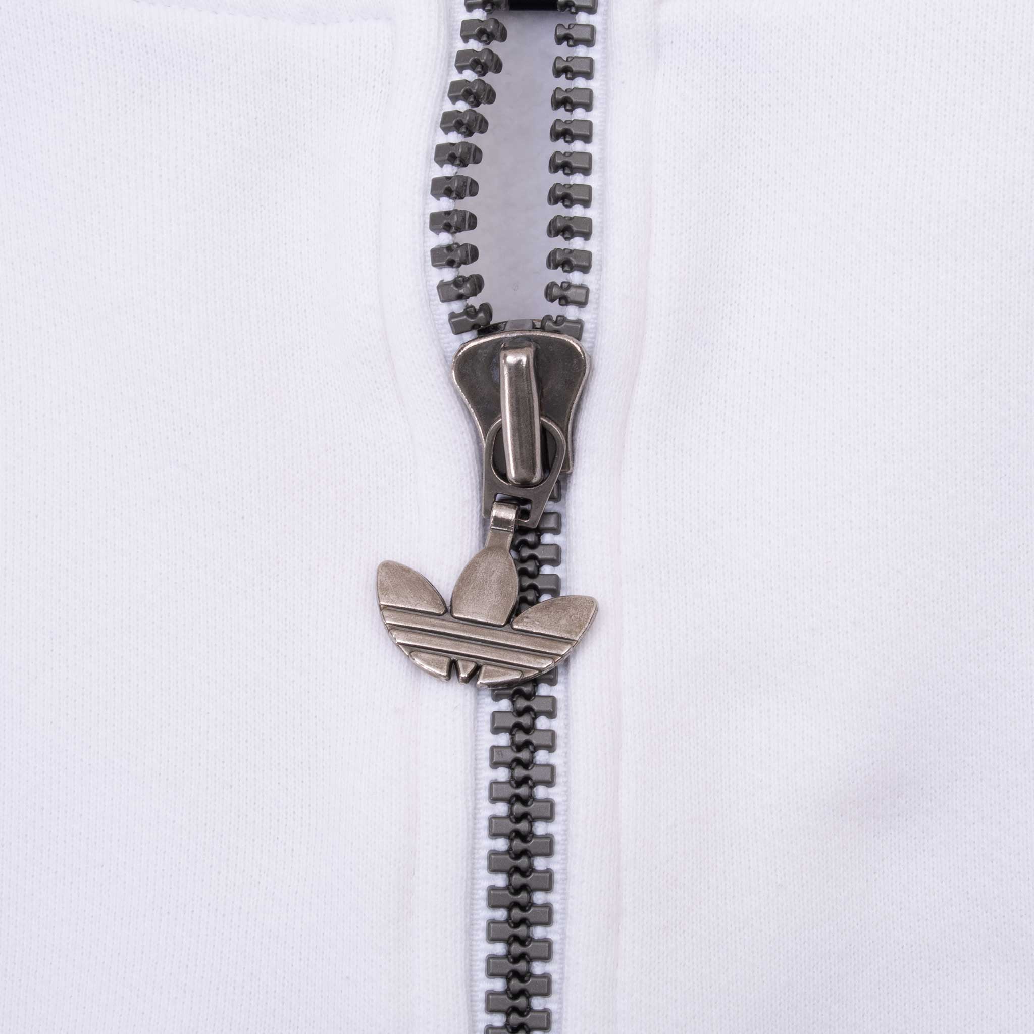 VINTAGE ADIDAS WHITE QUARTER ZIP SWEATSHIRT 1990S LARGE