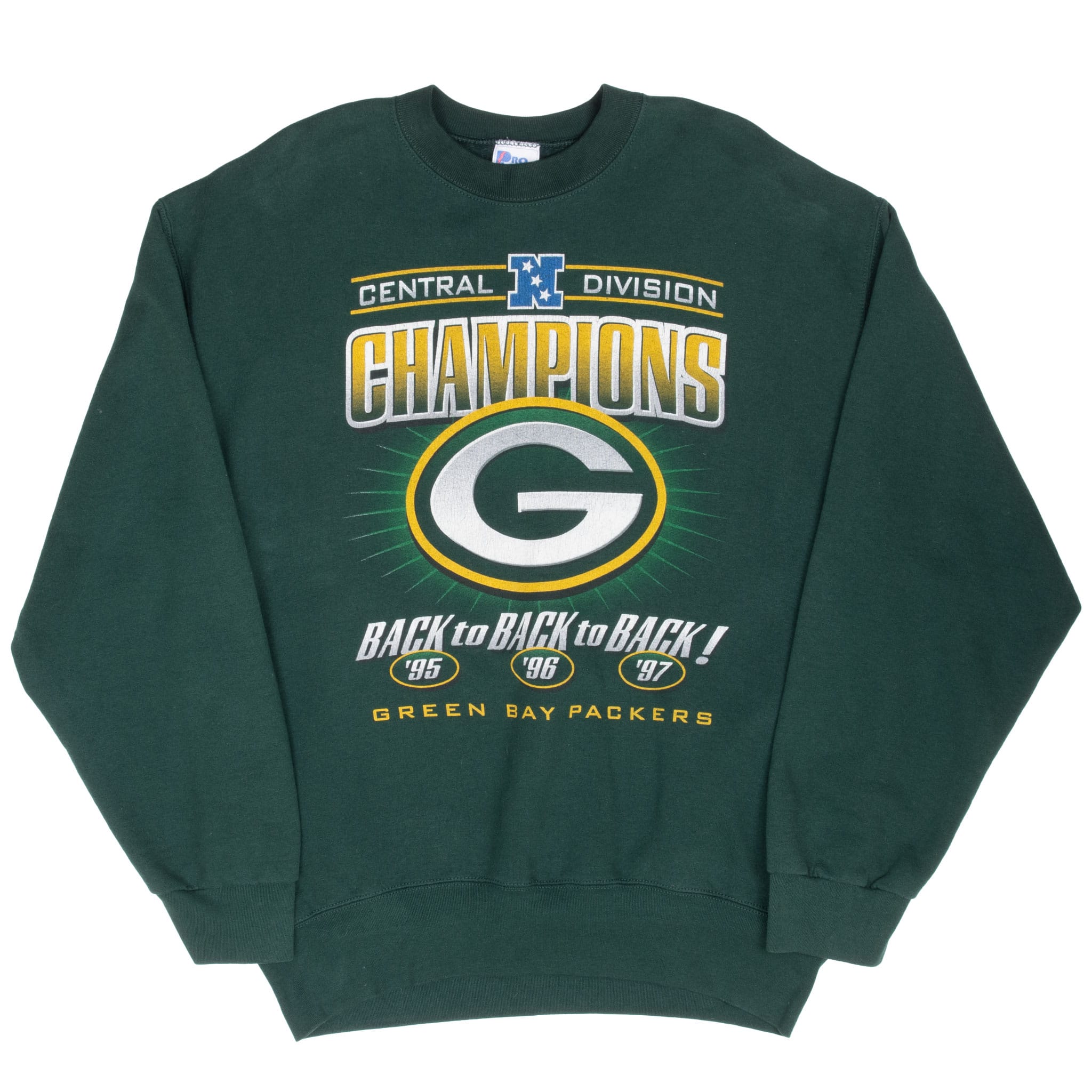 Vintage Nfl Green Bay Packers Central Division Champions 1997 Sweatshirt Size Xl Made Usa