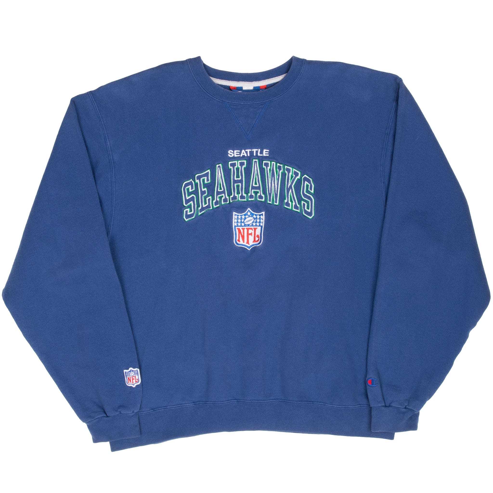 Vintage NFL Seattle Seahawks Embroidered Sweatshirt 1990S Size Large Made In USA