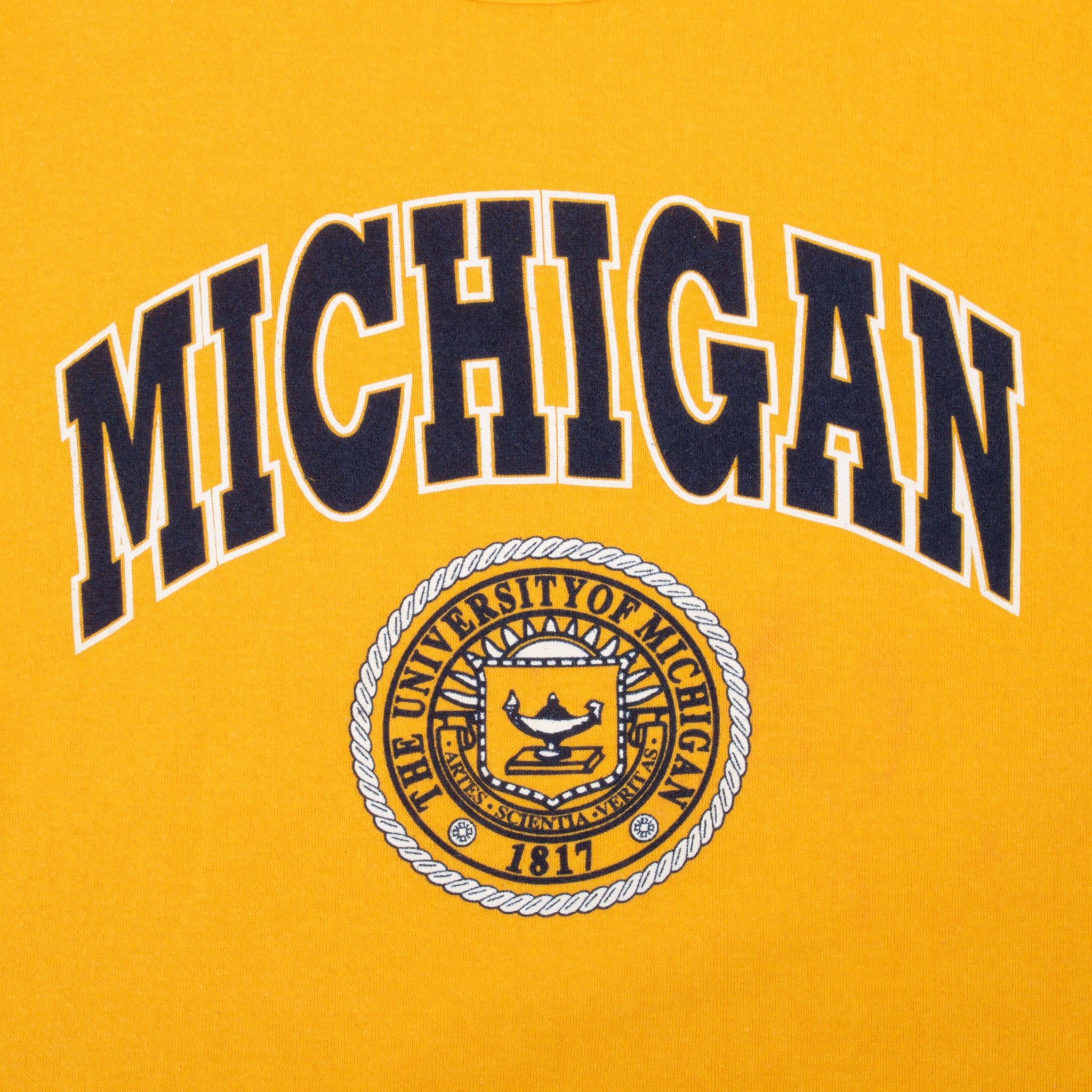 Vintage Ncaa University Of Michigan 1990S Yellow Sweatshirt Size XL