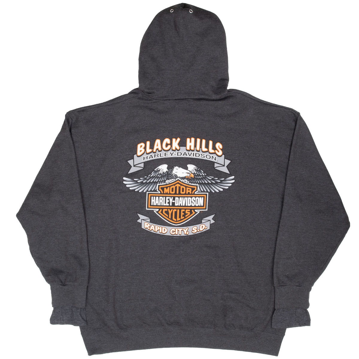 Vintage Harley Davidson Rapid City South Dakota Black Hills Hoodie Sweatshirt 2007 Size 2XL