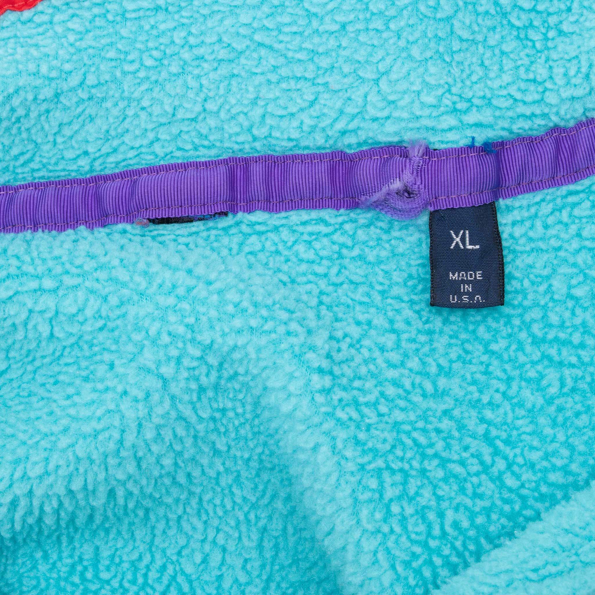 Vintage Patagonia Turquoise Snap T Fleece Pullover Jacket 1990S Size XL Made In USA