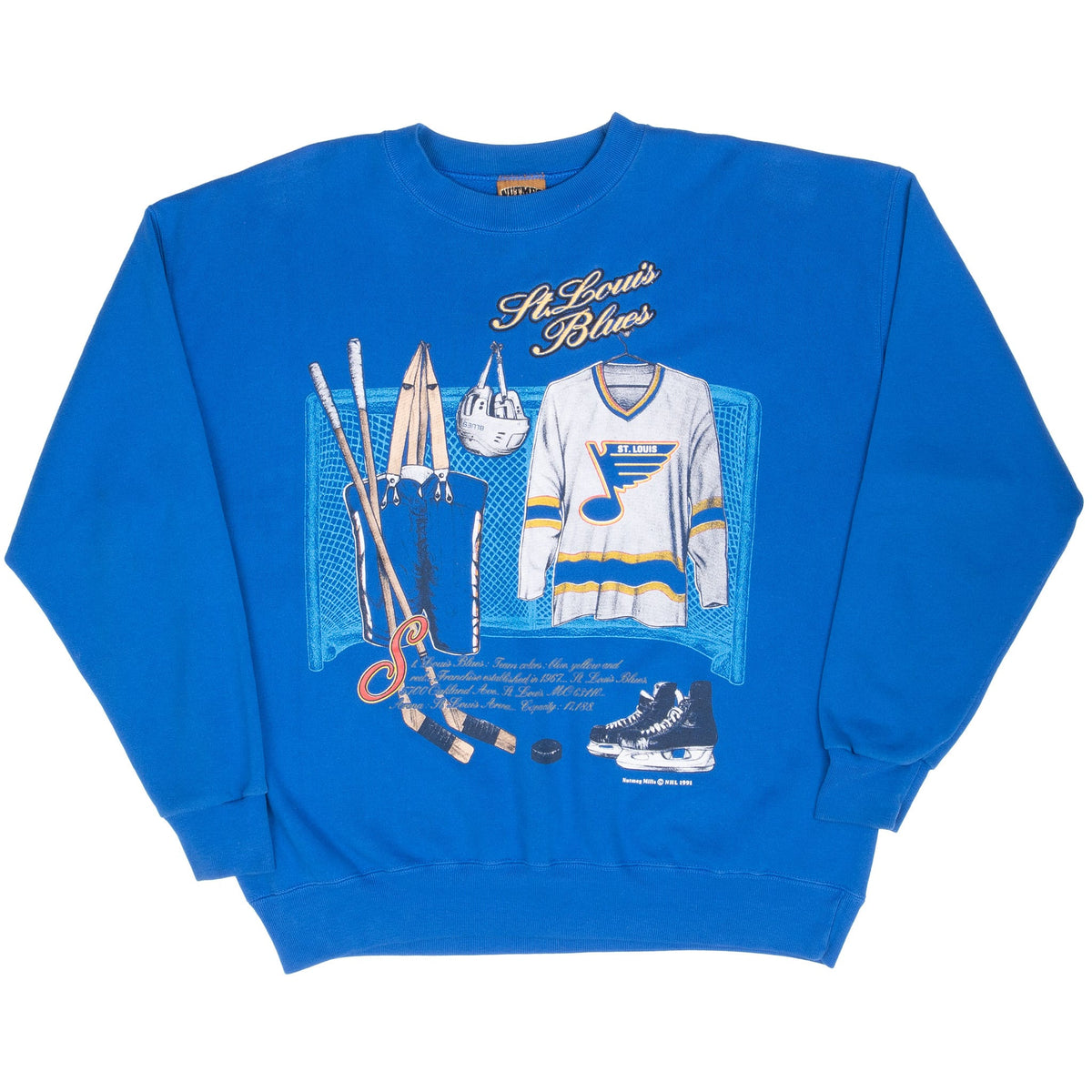 Vintage Nhl St Louis Blues Locker Room Sweatshirt 1991 Size XL Made In Usa