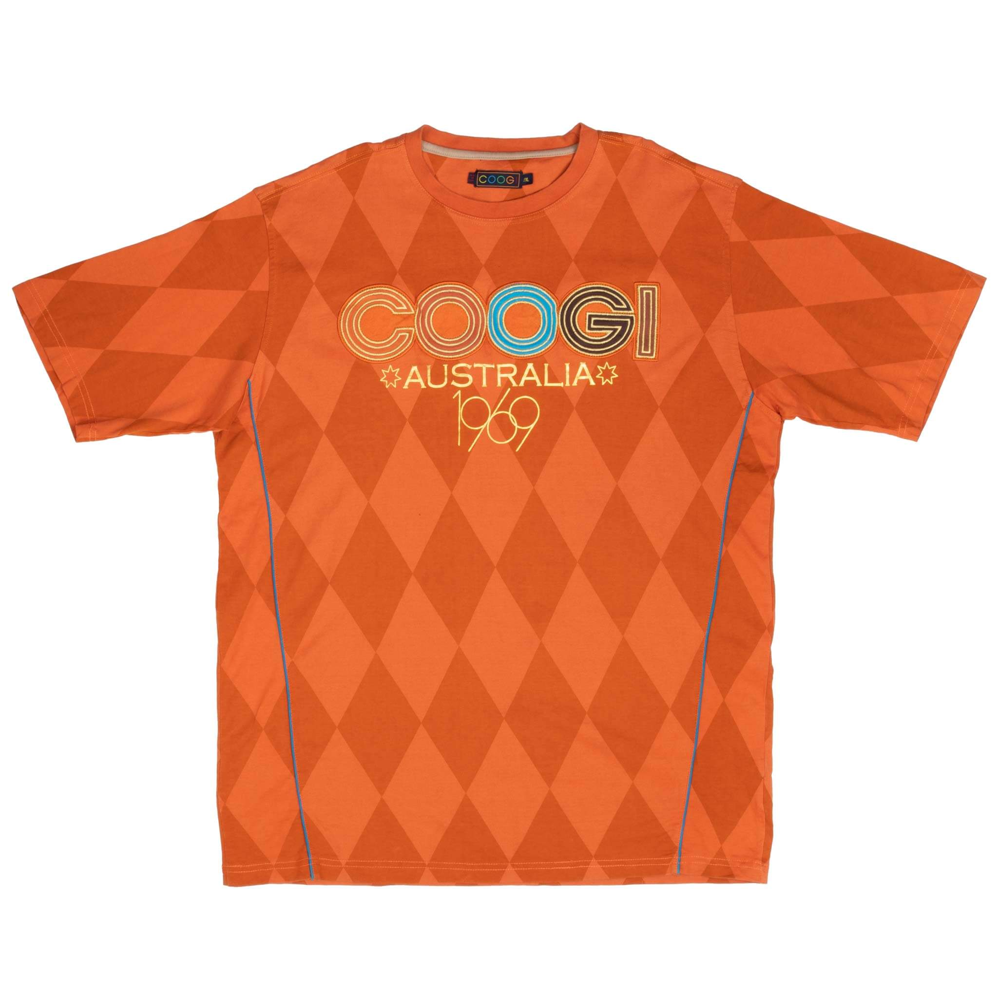 Vintage Coogi Australia 1969 Checkered Tee Shirt 2000S Size 2XL