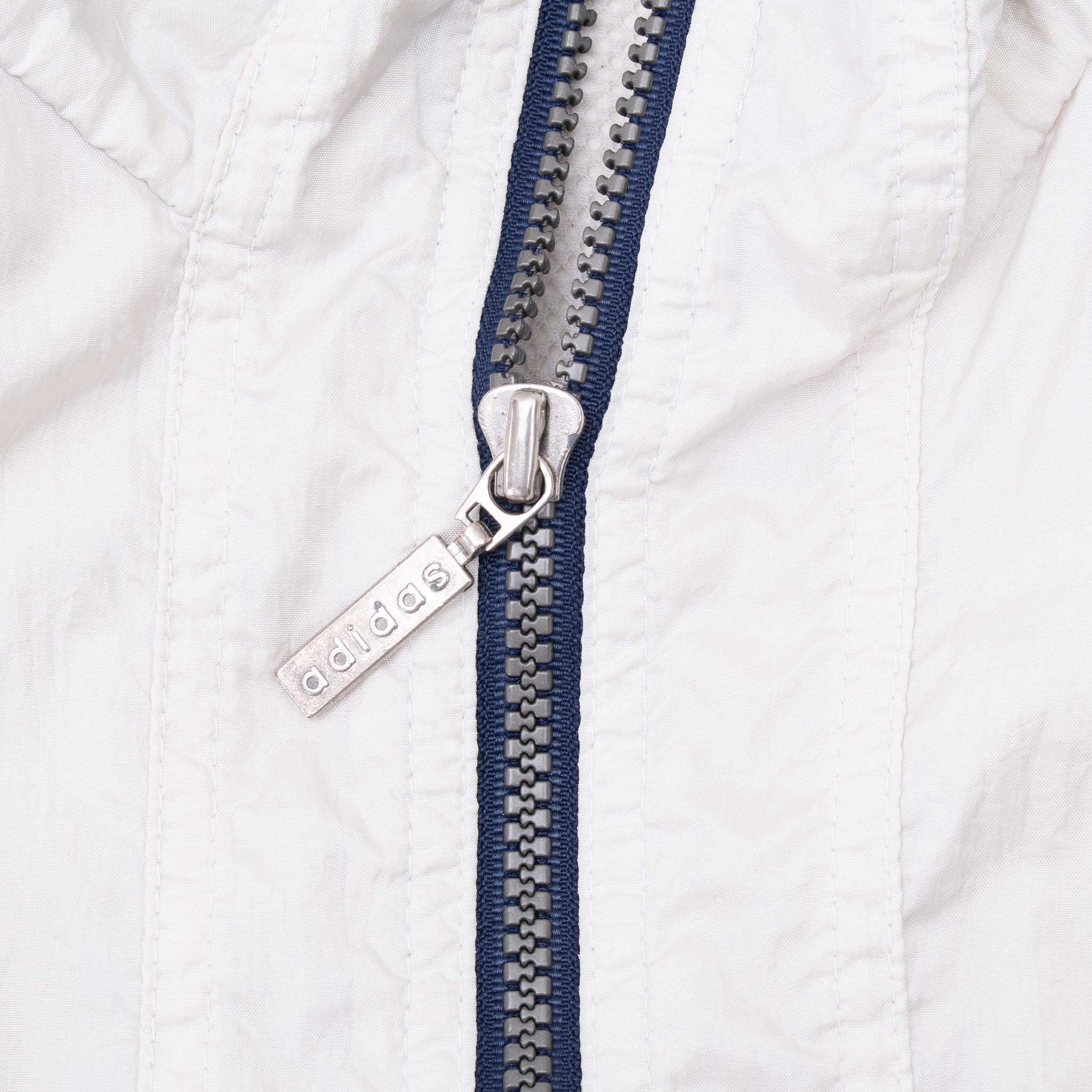 Vintage Adidas Blue & White Windbreaker Jacket 1990S Size Medium