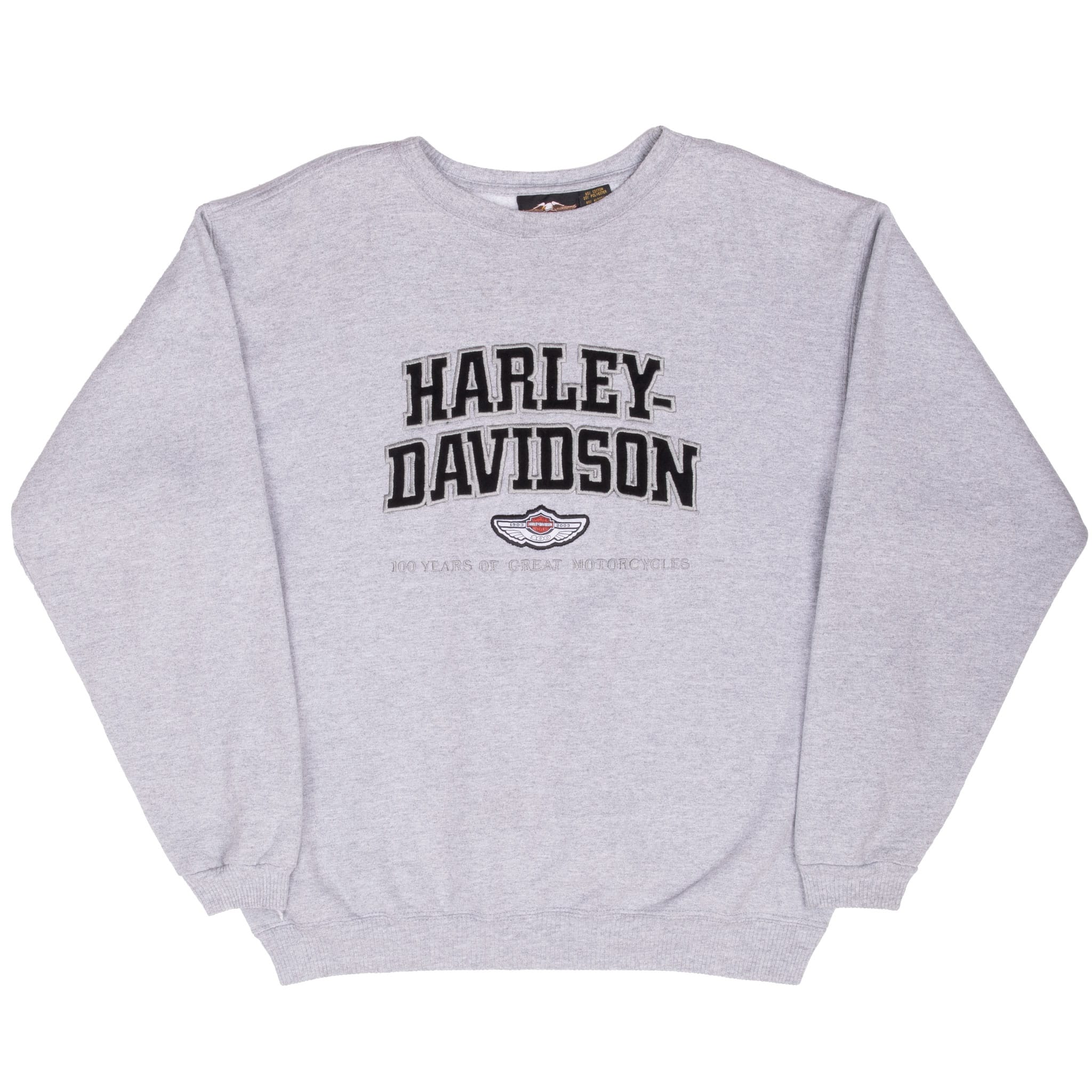 Vintage Harley Davidson Embroidered Grew Crewneck Sweatshirt 1990S Size Large Made In USA