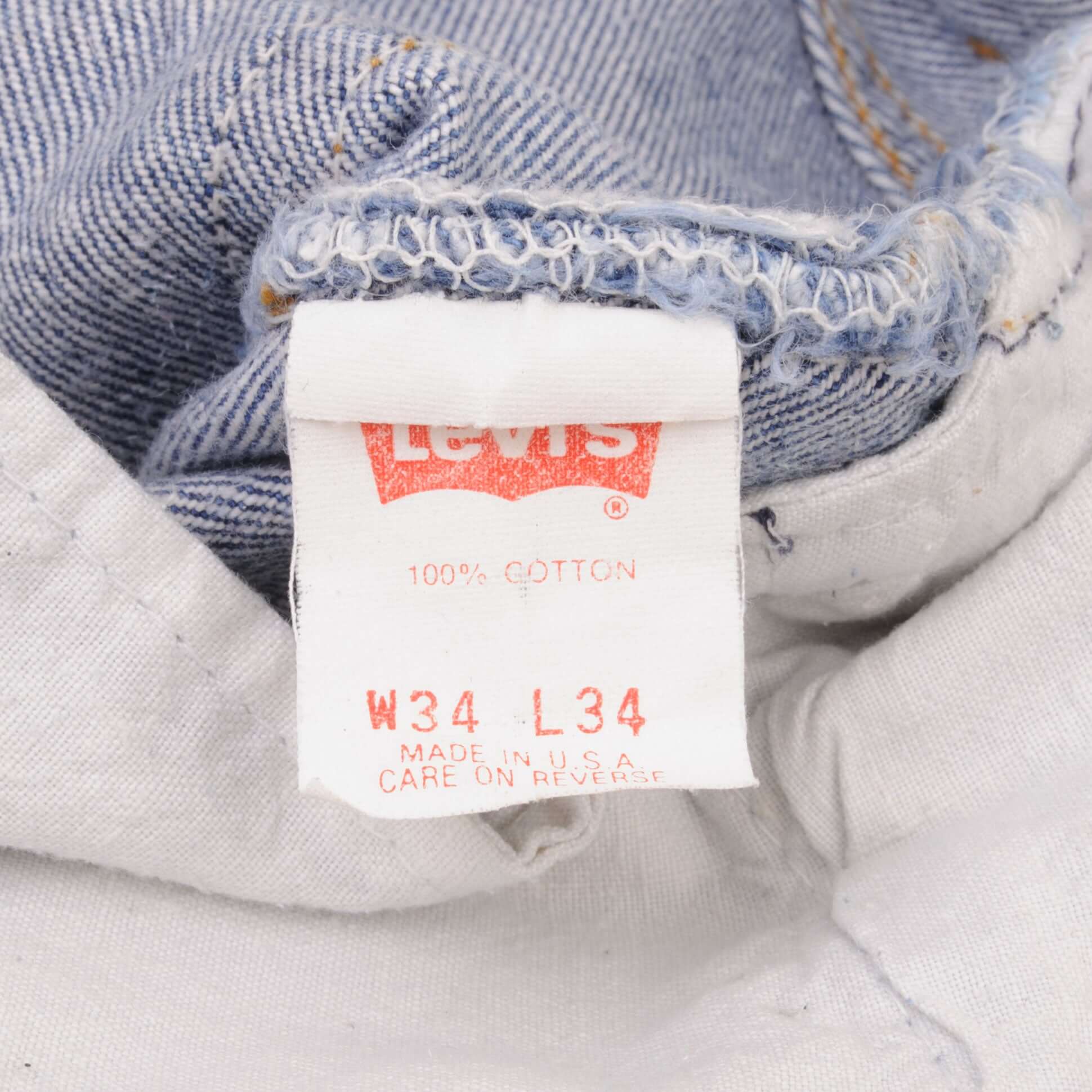 Beautiful Indigo Levis 501 Jeans 1980s Made in USA with Medium Wash Size on tag 34X34 Actual Size 33X29 Back Button #553