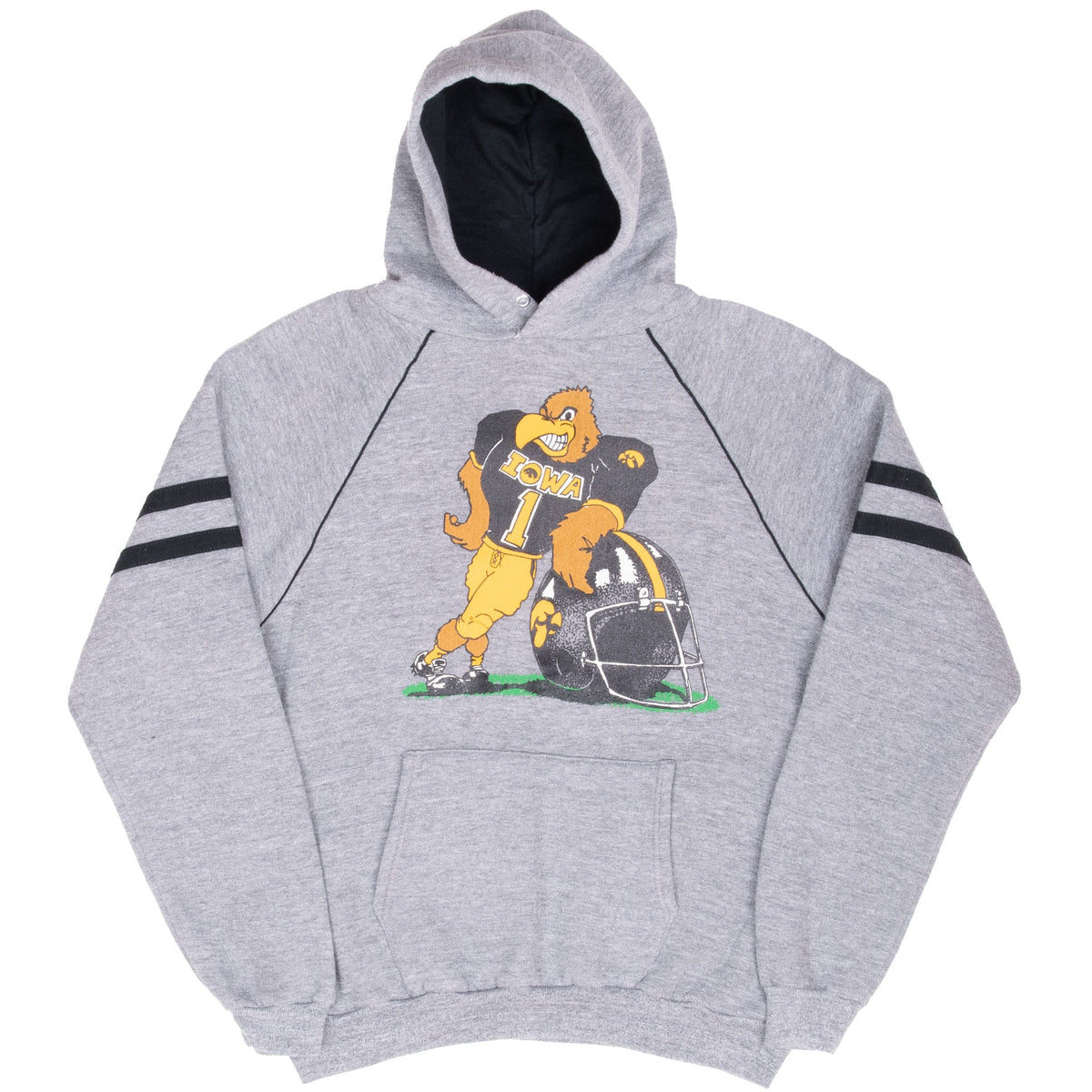 Vintage Ncaa Iowa Hawkeyes Hoodie Sweatshirt 1980S Size Large Made In Usa