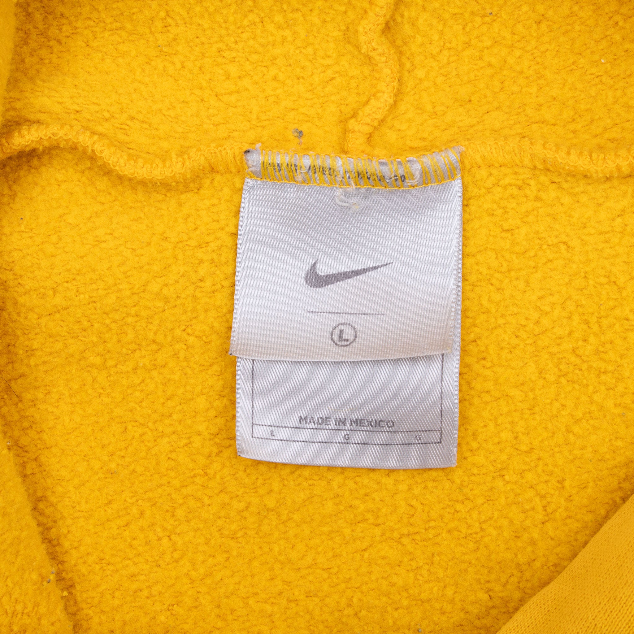 Vintage Nike Center Swoosh Mustard Yellow Travis Scott Hoodie 2000S Size Large