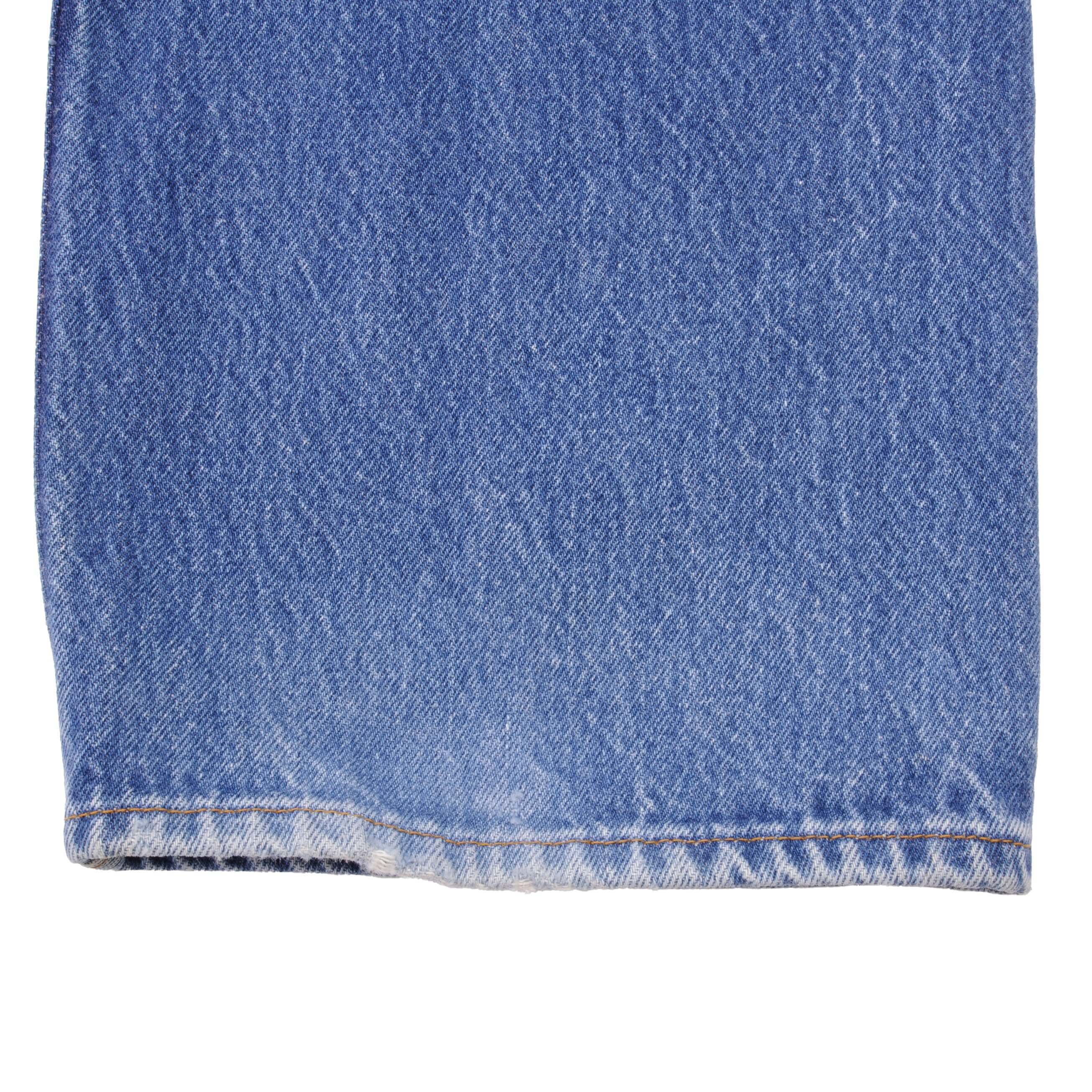 Beautiful Indigo Levis 501 Jeans 1980s Made in USA with Medium Wash Size on tag 38X32 Back Button #553