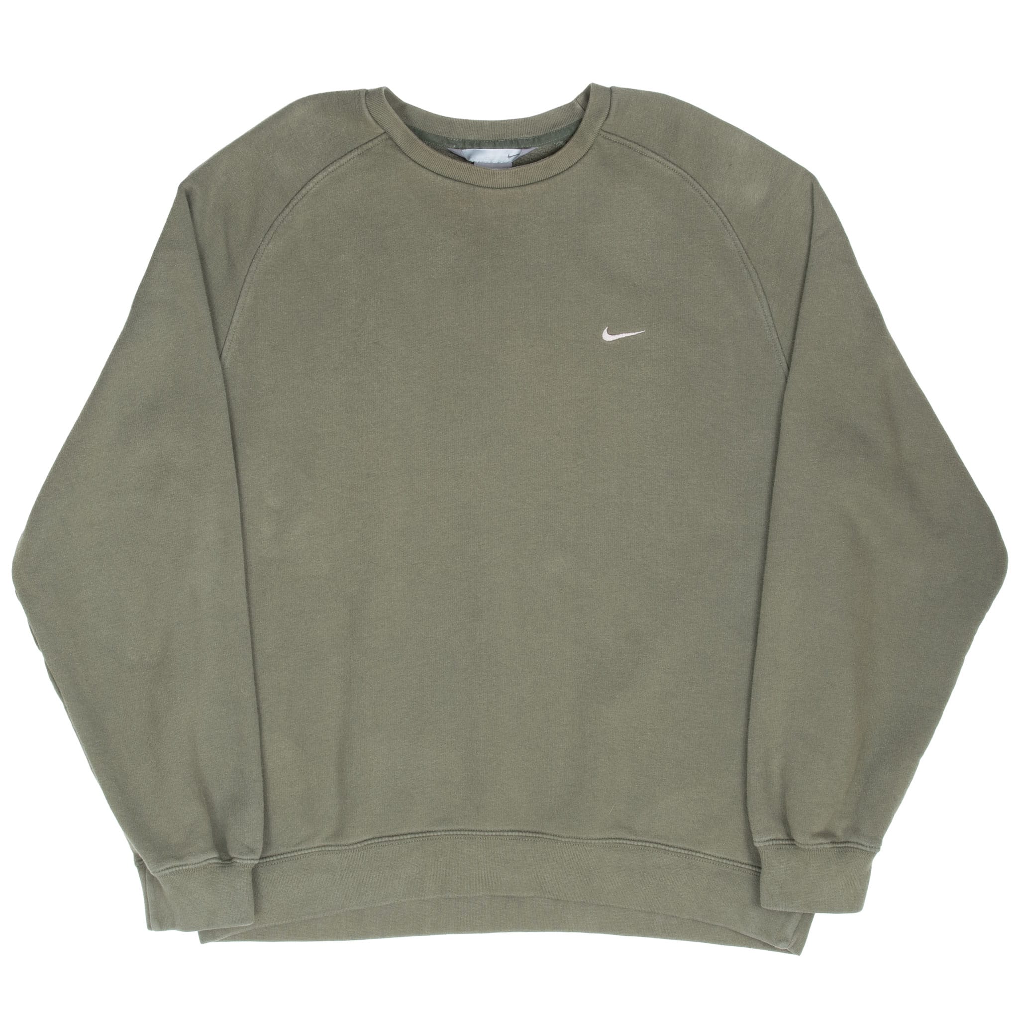Vintage Nike Classic Swoosh Olive Green Crewneck Sweatshirt 2000S Size XL