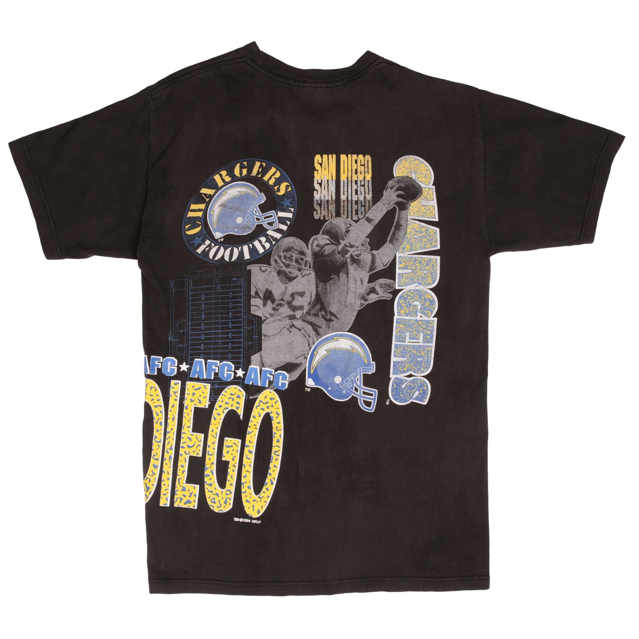 Vintage Nfl San Diego Chargers 1994 Tee Shirt Size Large Made In Usa With Single Stitch Sleeves