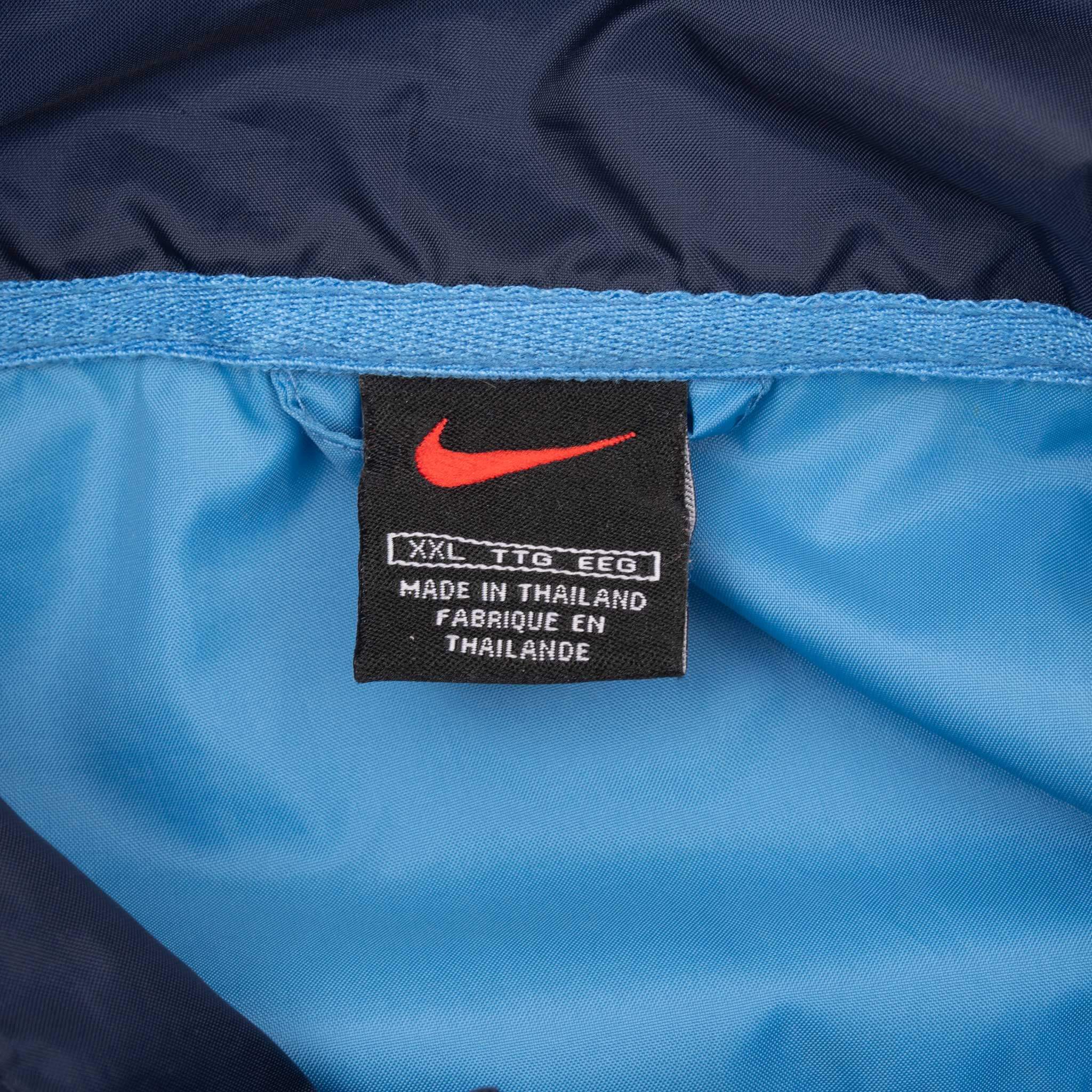 Vintage Nike Classic Swoosh Blue Windbreaker Jacket 1990S Size 2XL