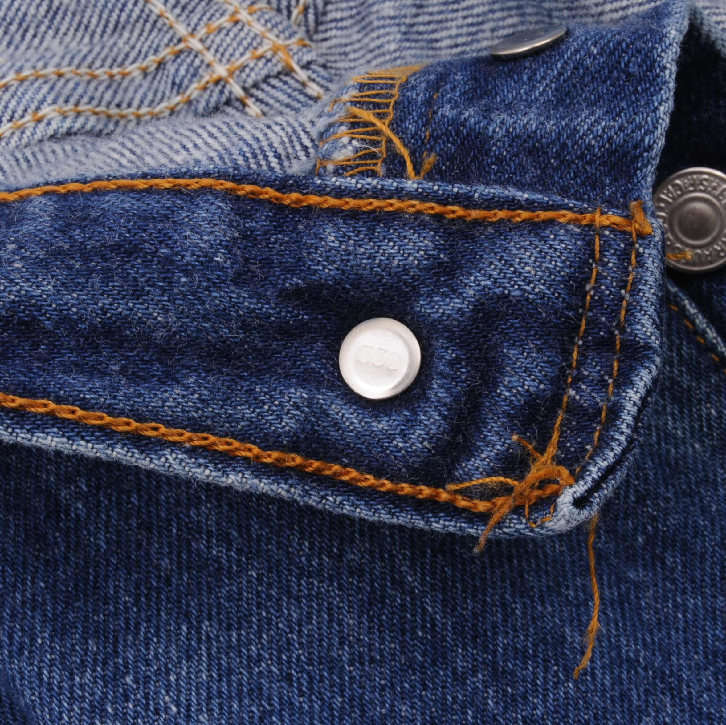 Beautiful Indigo Levis 501 Jeans 1990s Made in USA with Medium Dark Wash Size on tag 34X32 Back Button #532