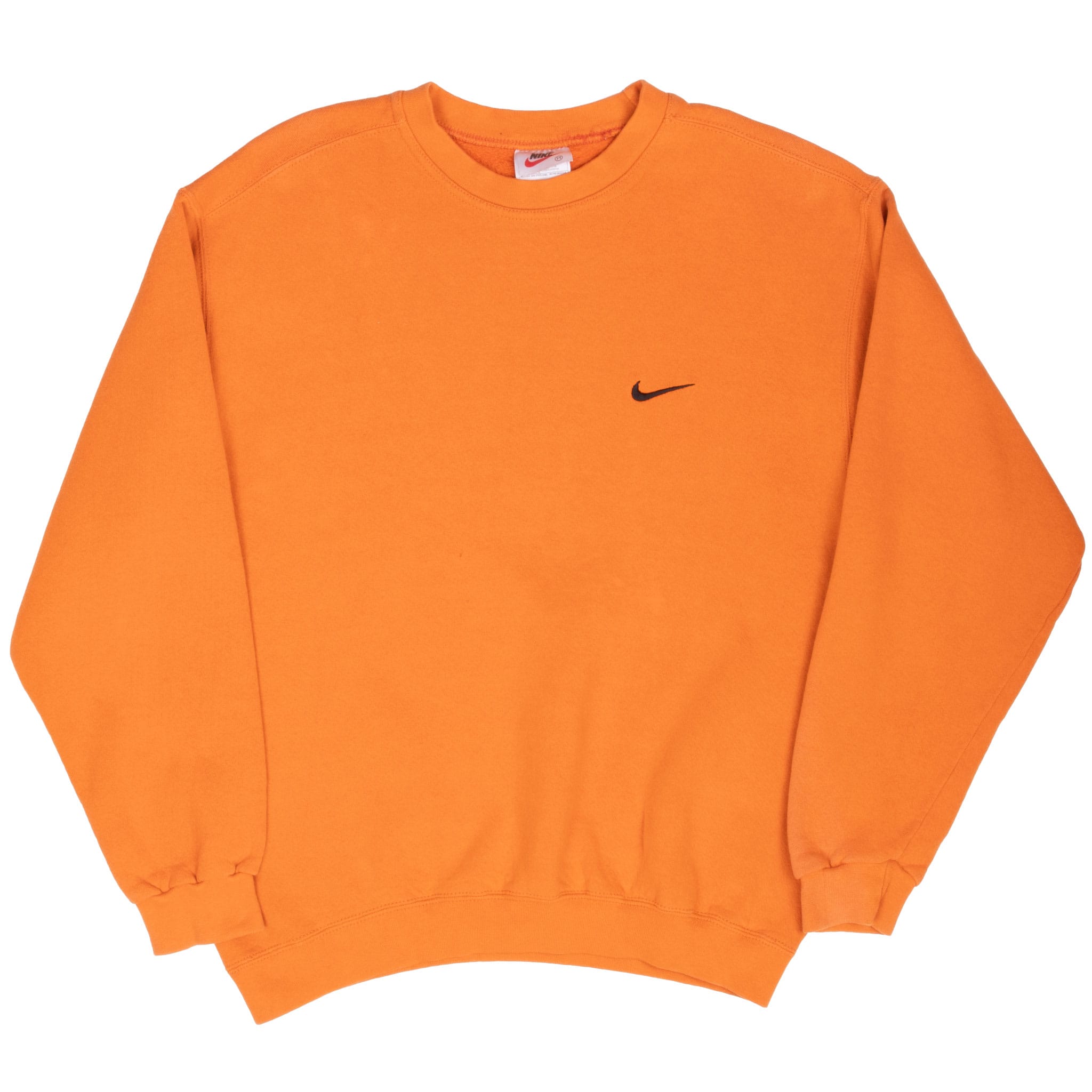Vintage Nike Classic Swoosh Orange Sweatshirt 1990S Size Medium Made In USA