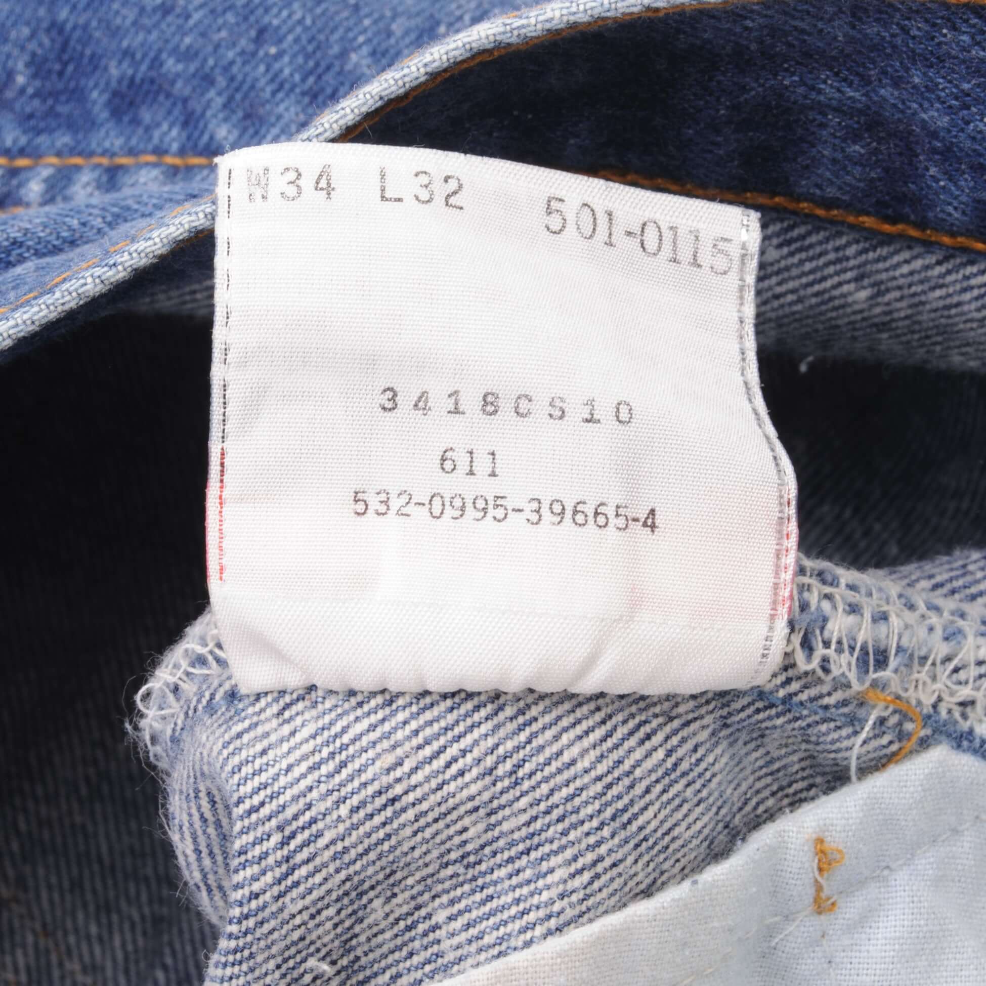 Beautiful Indigo Levis 501 Jeans 1990s Made in USA with Medium Dark Wash Size on tag 34X32 Back Button #532