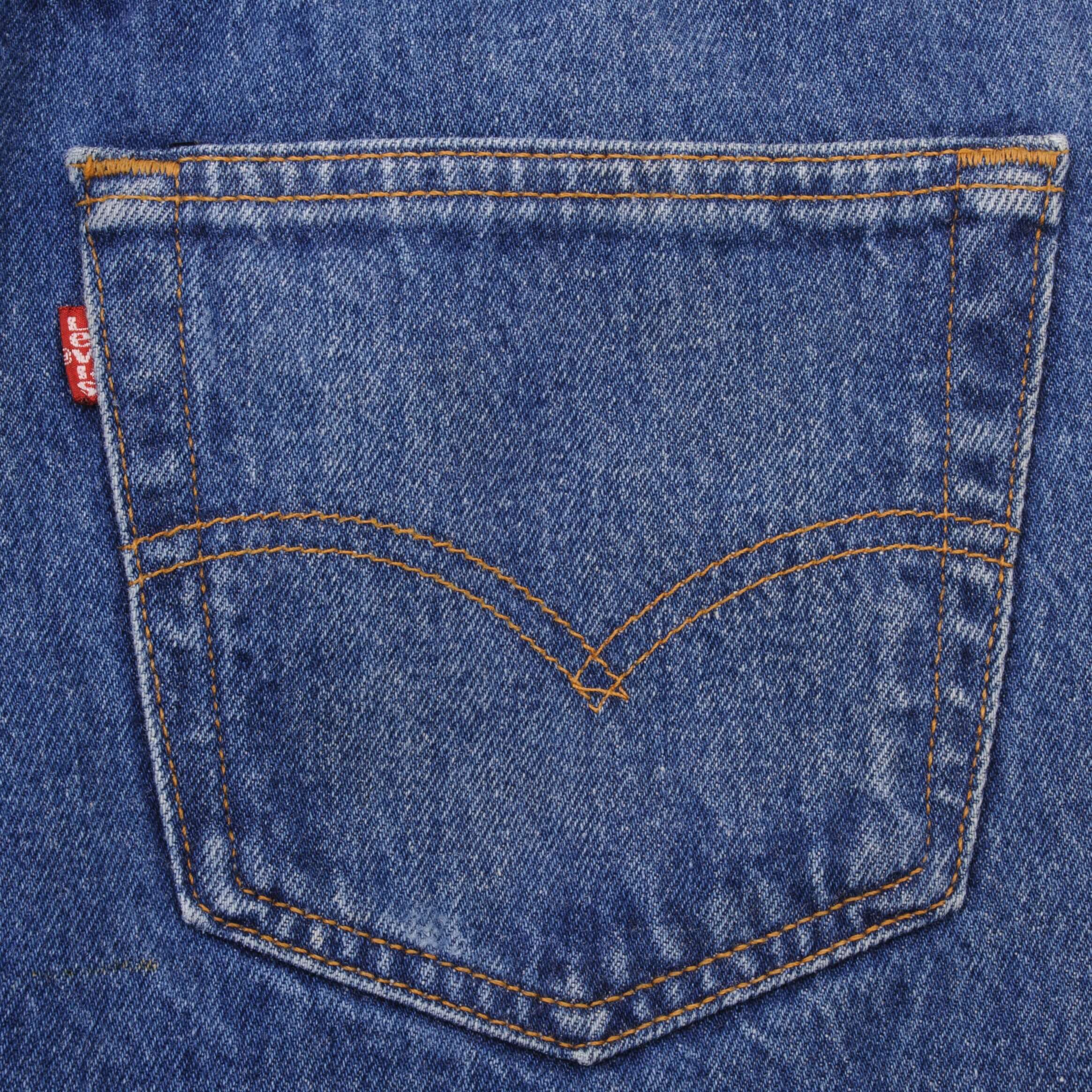 Beautiful Indigo Levis 501 Jeans 1990s Made in USA with Medium Dark Wash Size on tag 34X32 Back Button #532