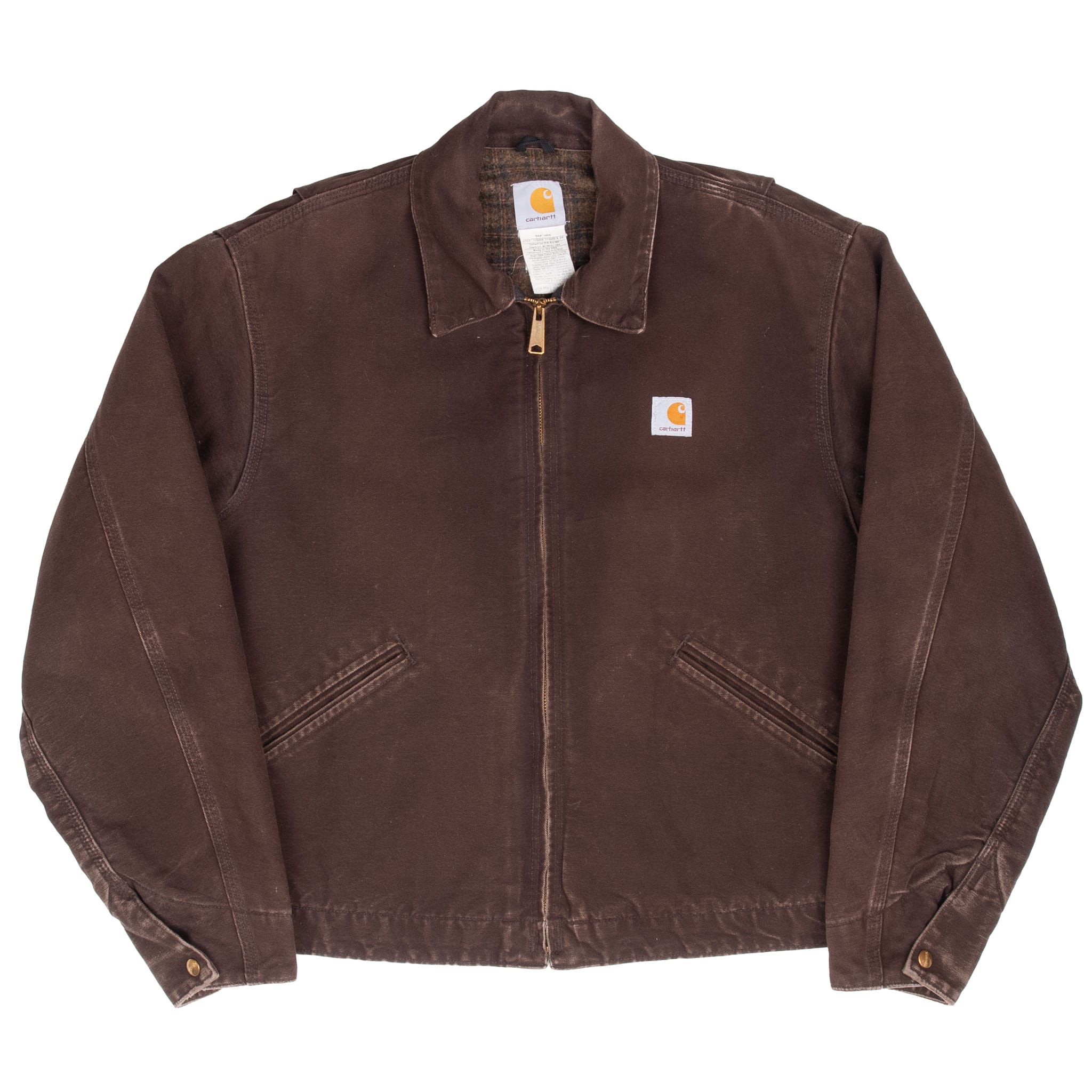 Vintage Carhartt Detroit Style Dark Brown Jacket 2007 Dkb Size Large Made In Usa