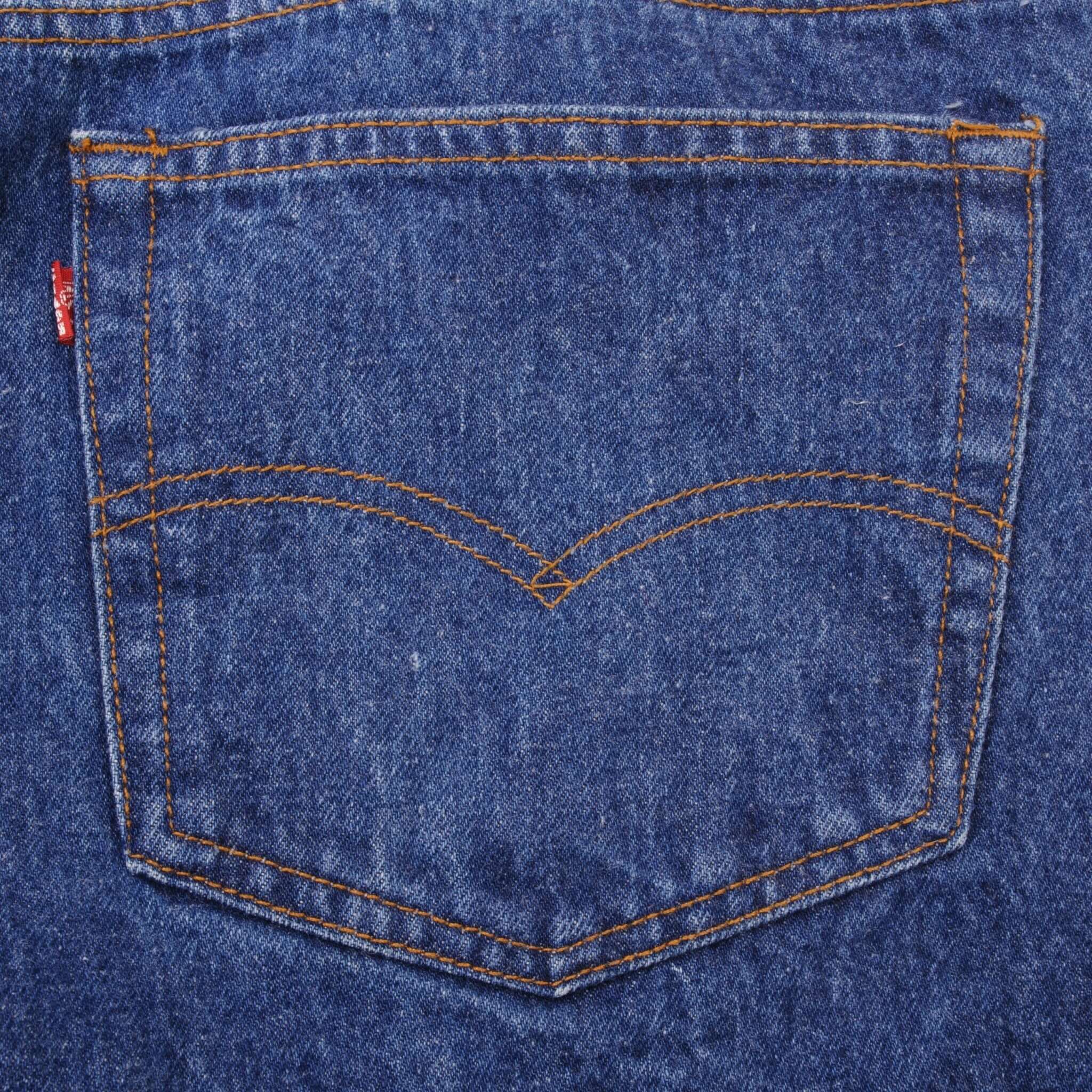 Beautiful Indigo Levis 501 Jeans 1980s Made in USA with Dark Wash Size on tag 46X32 actual size 44X30 Back Button #522