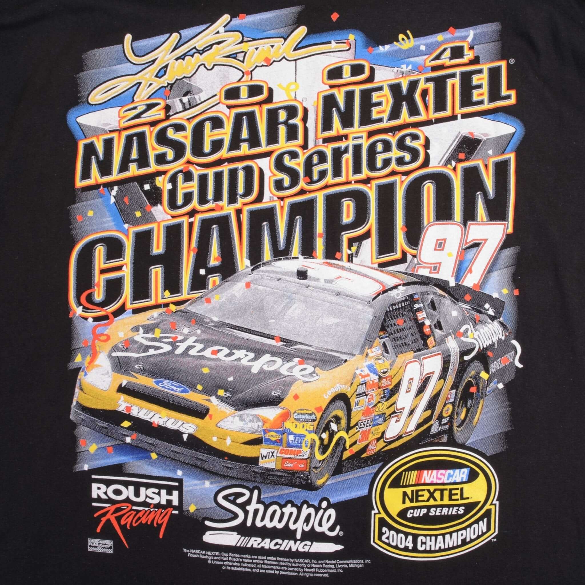 Vintage Nascar Kurt Bush Nextel Cup Series Champion 2004 Tee Shirt Size 3XL
