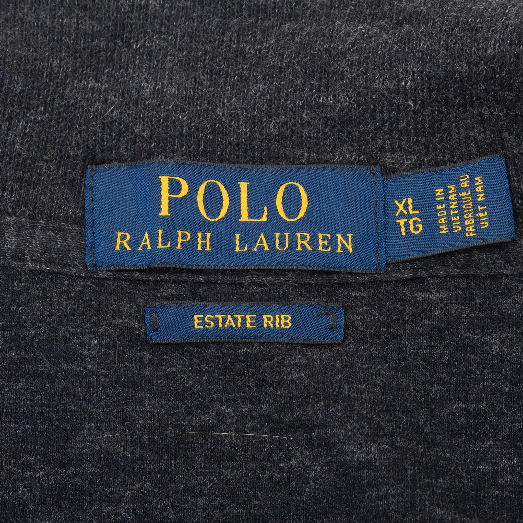 Polo Ralph Lauren Dark Grey Quarter 1/4 Zip Sweater Size XL