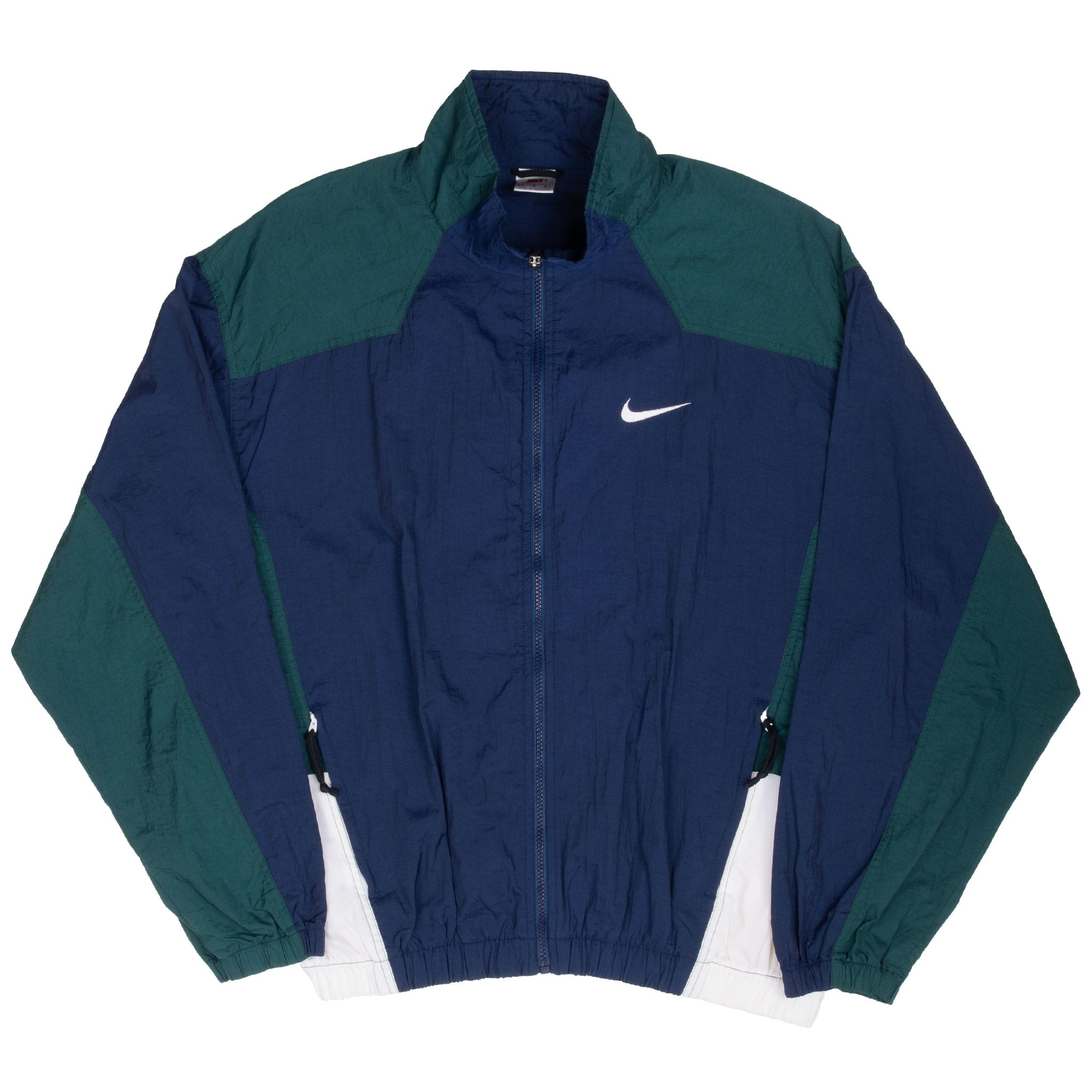 Vintage Nike Big Swoosh Green Blue Windbreaker Jacket 1990S Size Large