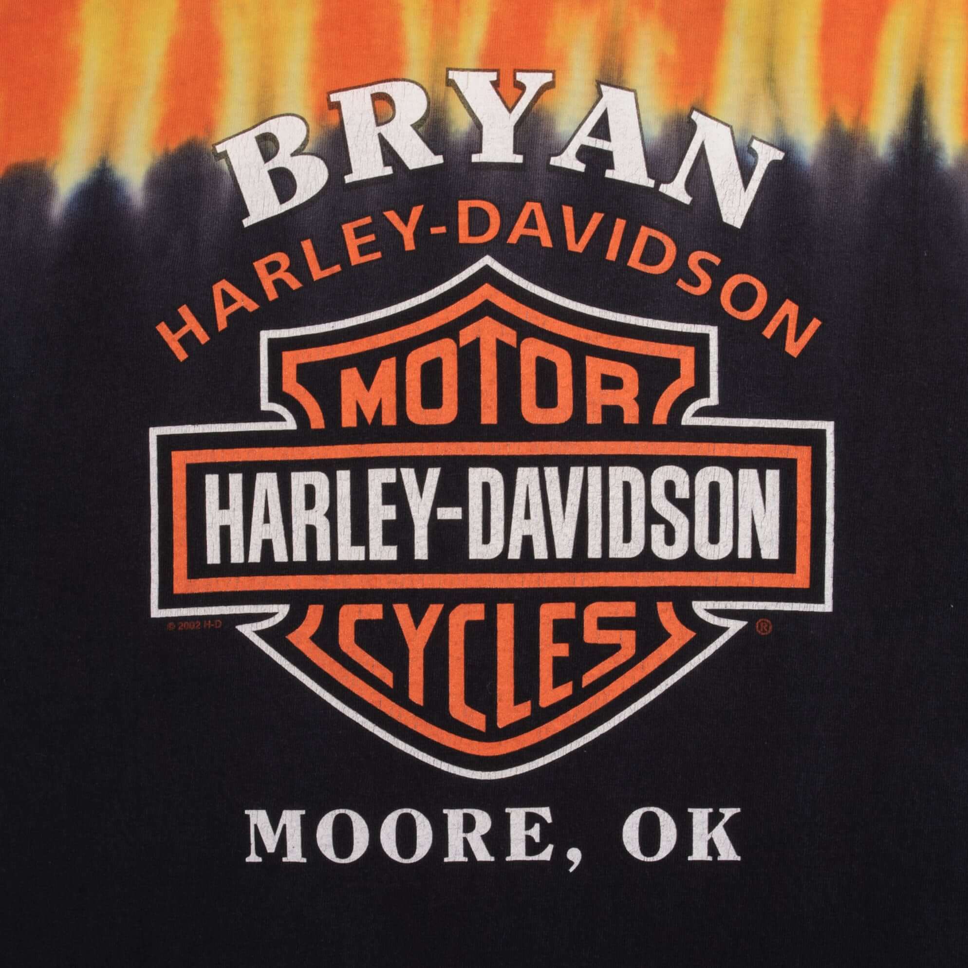 Vintage Harley Davidson Feel The Heat Tie Dye Long Sleeves 2002 Tee Shirt Size Medium Made In USA