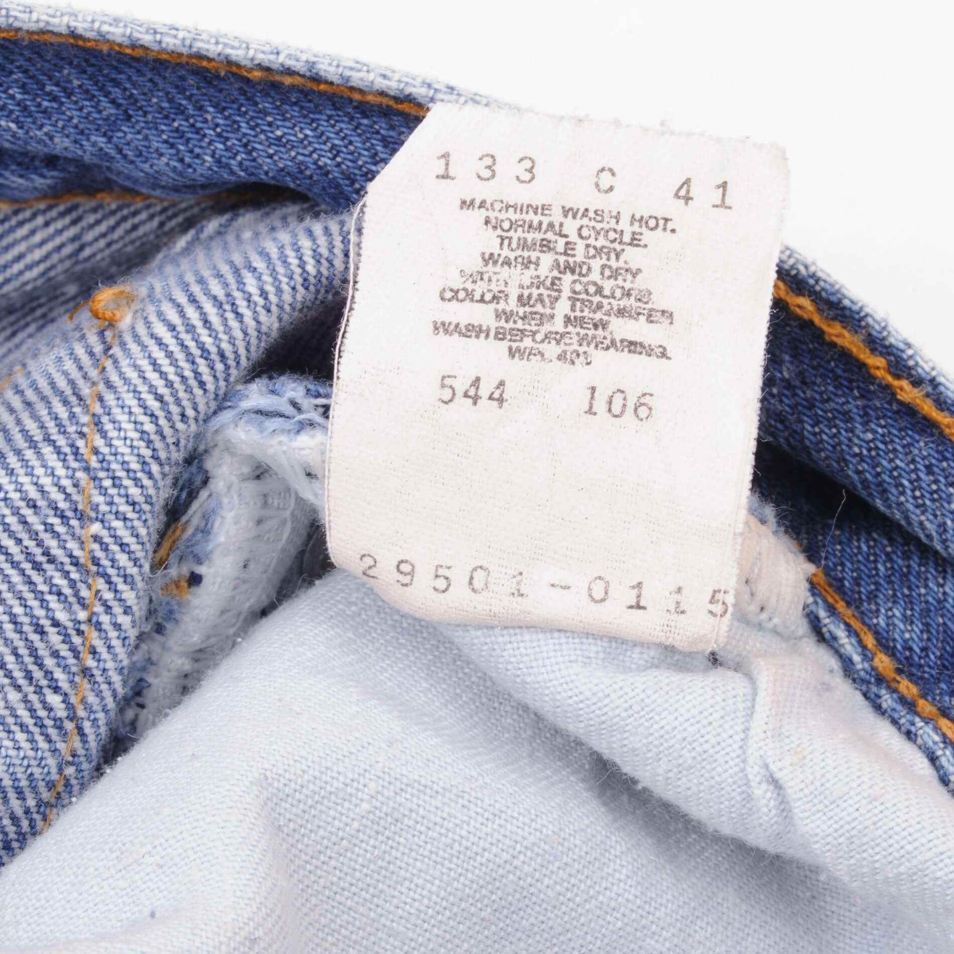 Beautiful Indigo Levis 501 Jeans 1980s Made in USA with Medium Wash Size on tag Unknown Actual Size 36X32 Back Button #544