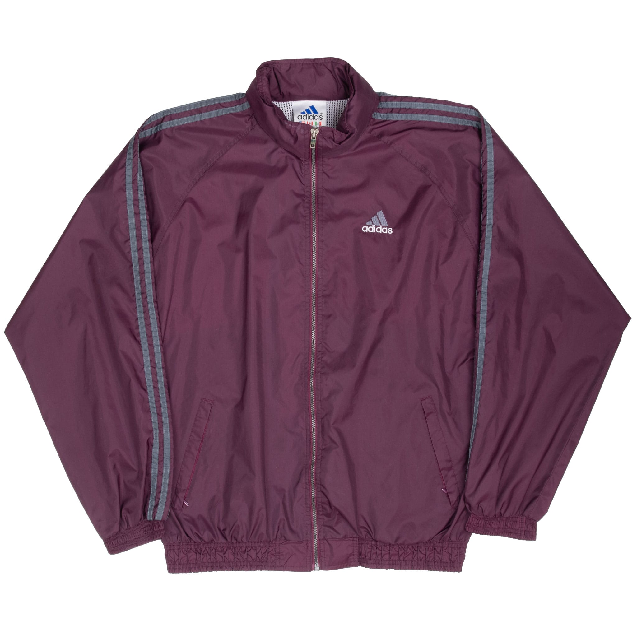 Vintage Adidas Purple 3 Stripes Windbreaker Jacket 1990S Size Large