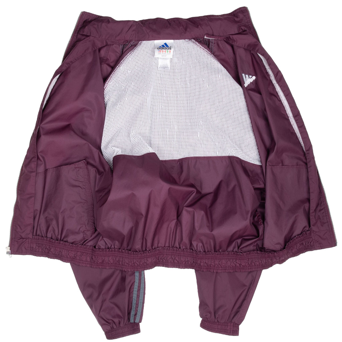 Vintage Adidas Purple 3 Stripes Windbreaker Jacket 1990S Size Large