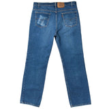 Vintage Levis 517 Orange Tab Indigo Jeans Boot Cut Size 38X32 Made In Usa With Medium Wash 1980s
Size on tag 40X34 actual Size Is 38X32
Back Button #575