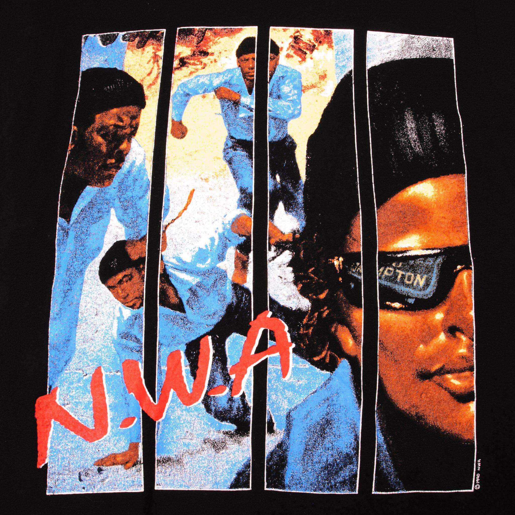 VINTAGE HIP HOP NWA 100 MILES AND RUNNIN RAP TEE SHIRT 1990 MEDIUM MADE IN USA