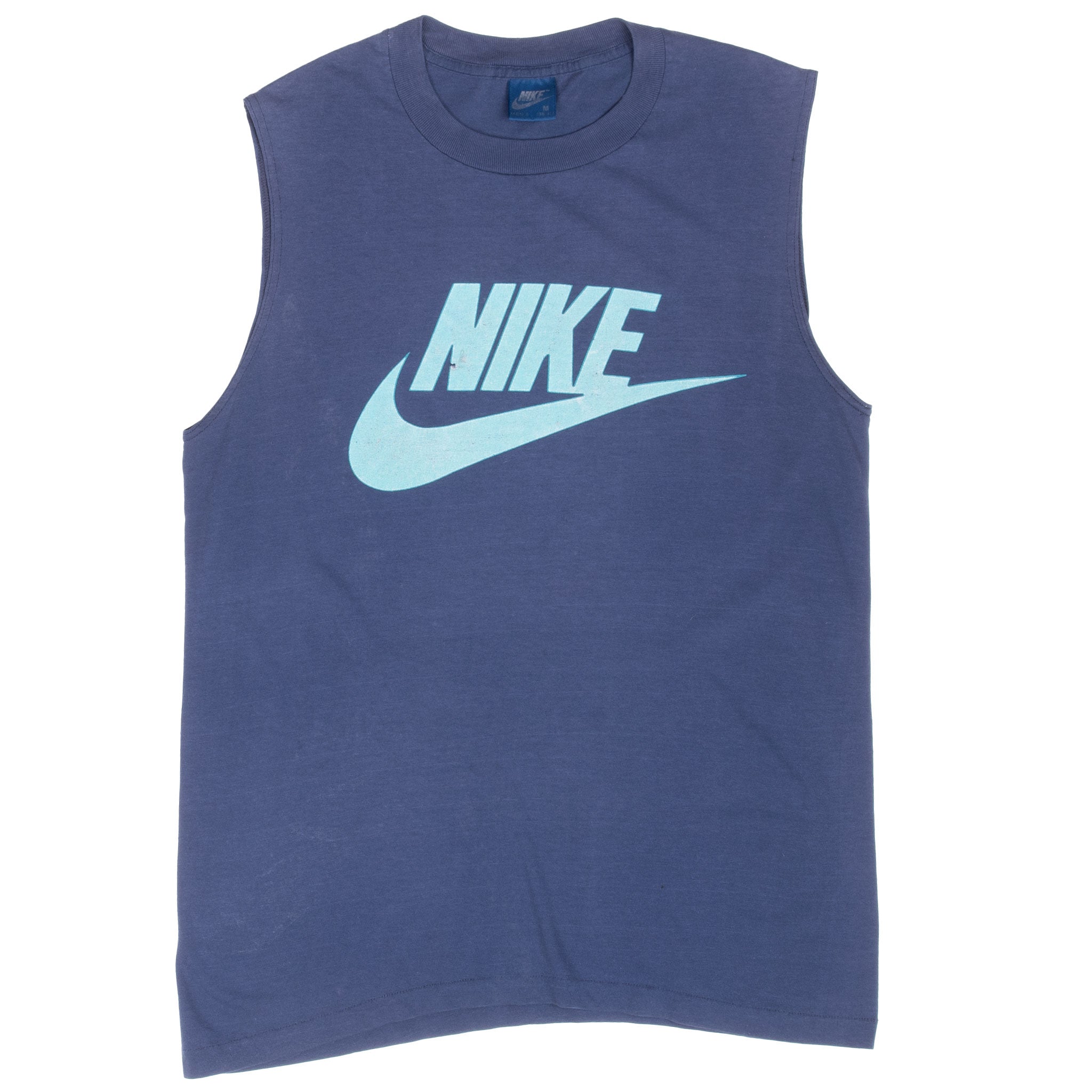 Vintage Nike Big Swoosh Blue Tee Shirt 1980S Size Small Made In Usa With Single Stitch Sleeves
Blue Label