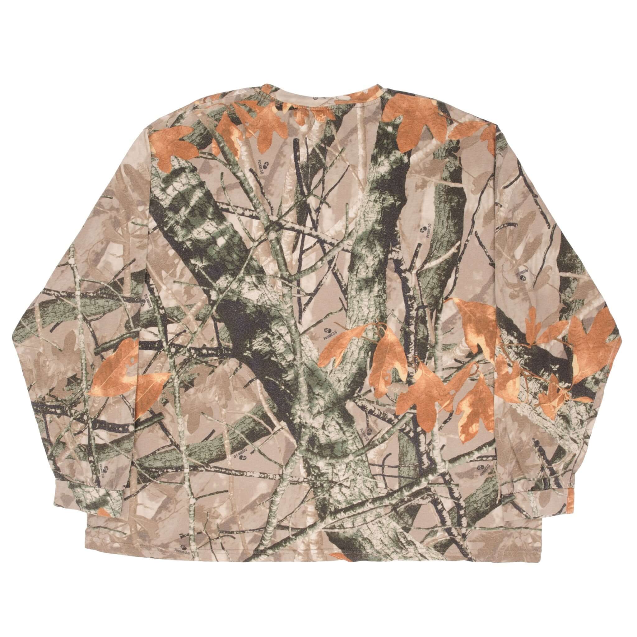 Vintage Hunting Fusion 3D Camo Long Sleeve Pocket Tee Shirt Size 3XL