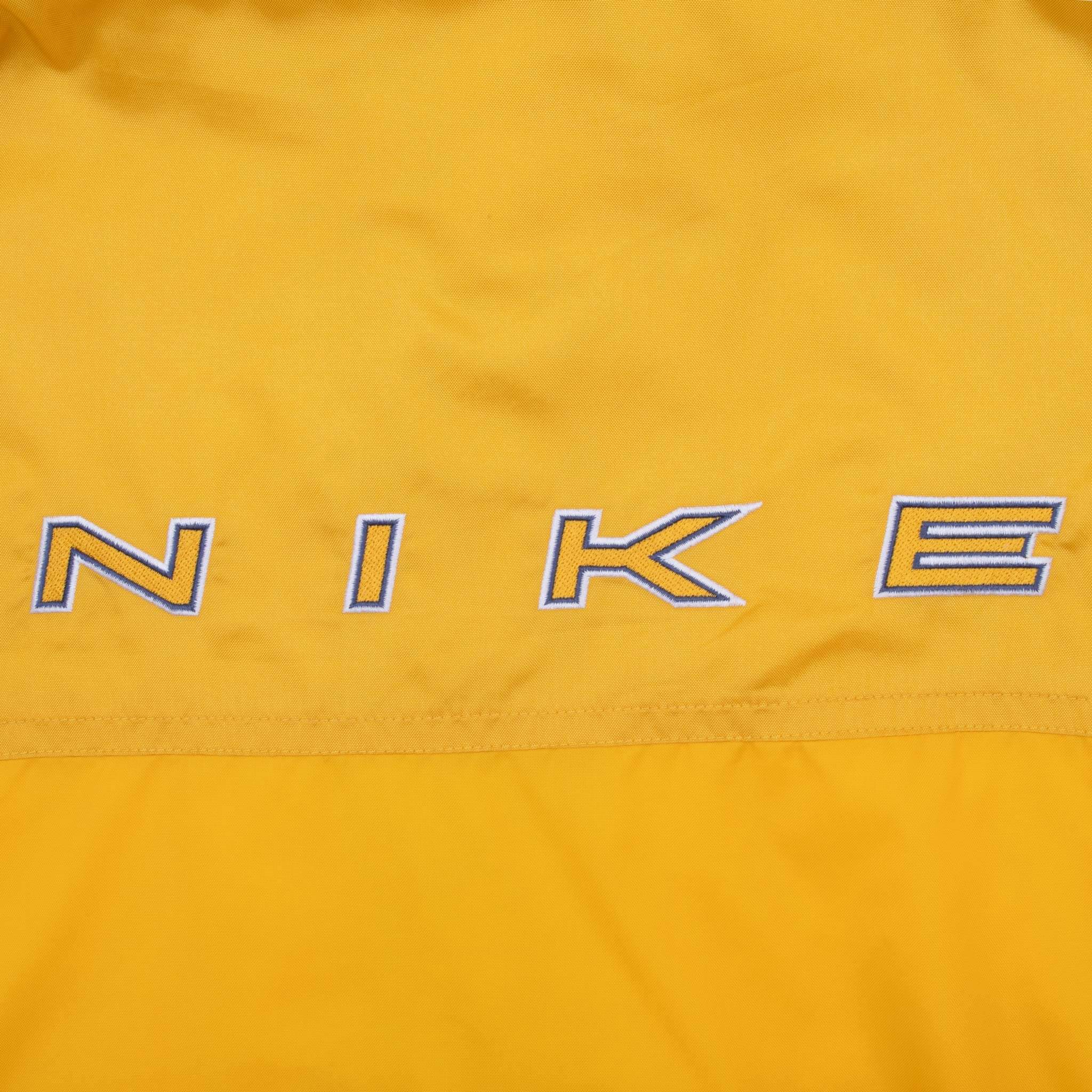 Vintage Nike Spellout Yellow Windbreaker Rain Jacket 1990S Size Medium