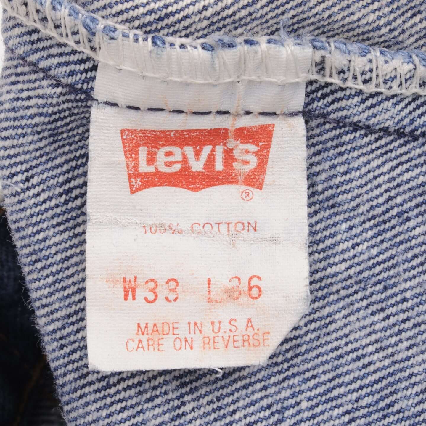 Beautiful Indigo Levis 505 Jeans Made in USA with Medium wash  Size on Tag 33X36  Actual Size 32X36  Back Button #532