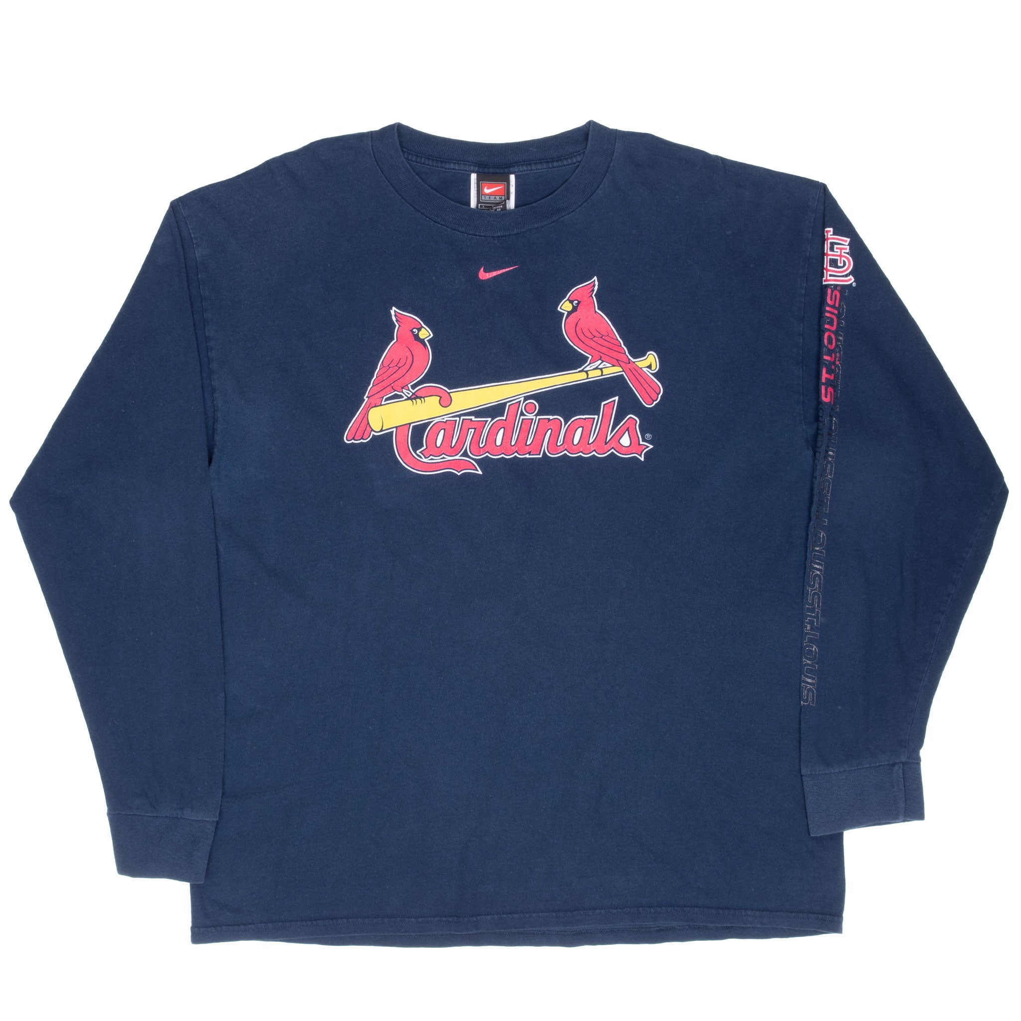 Vintage Nike Swoosh Mlb St Louis Cardinals Long Sleeve Tee Shirt 1990S Size Large