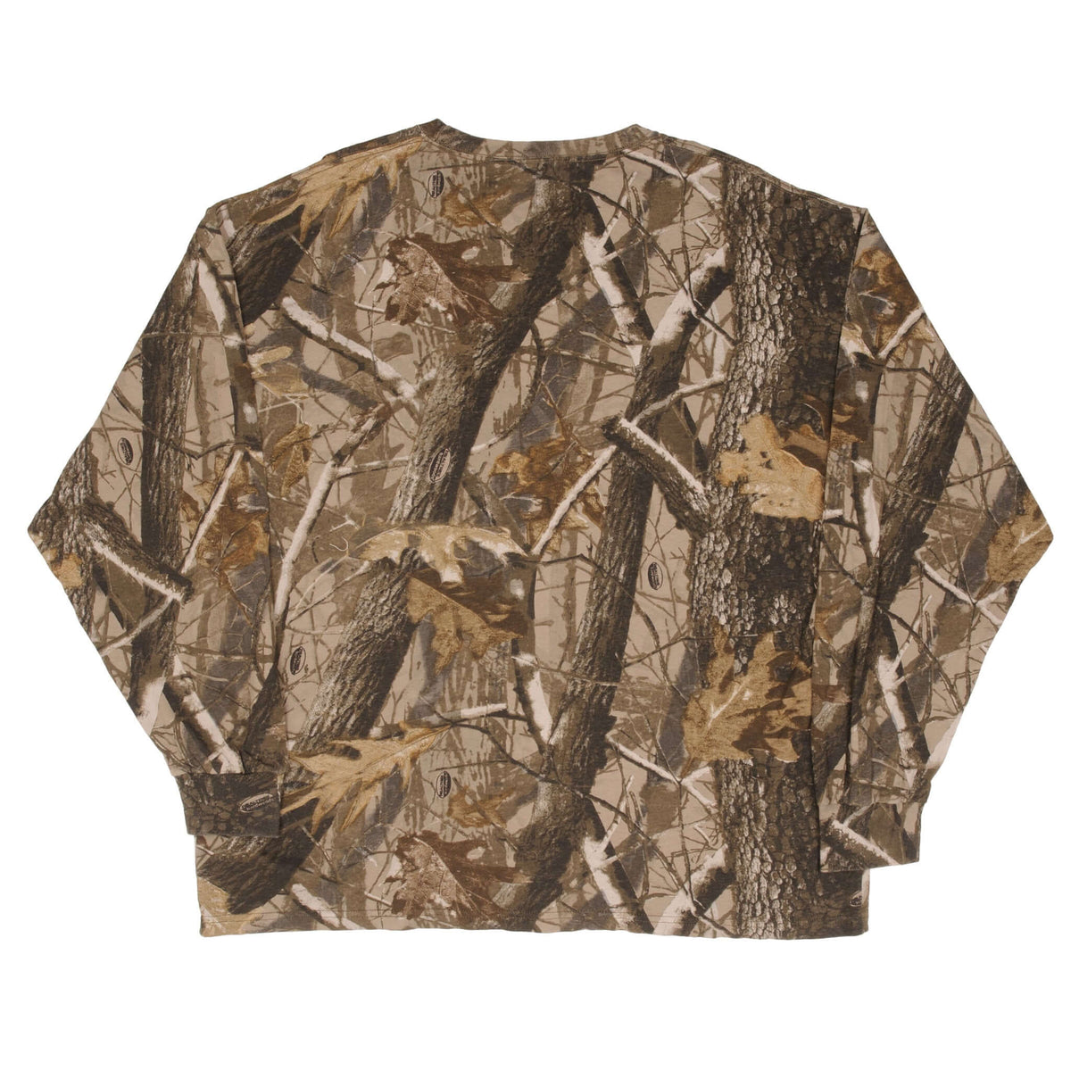 Back of Realtree Hardwoods camo long-sleeve T-shirt