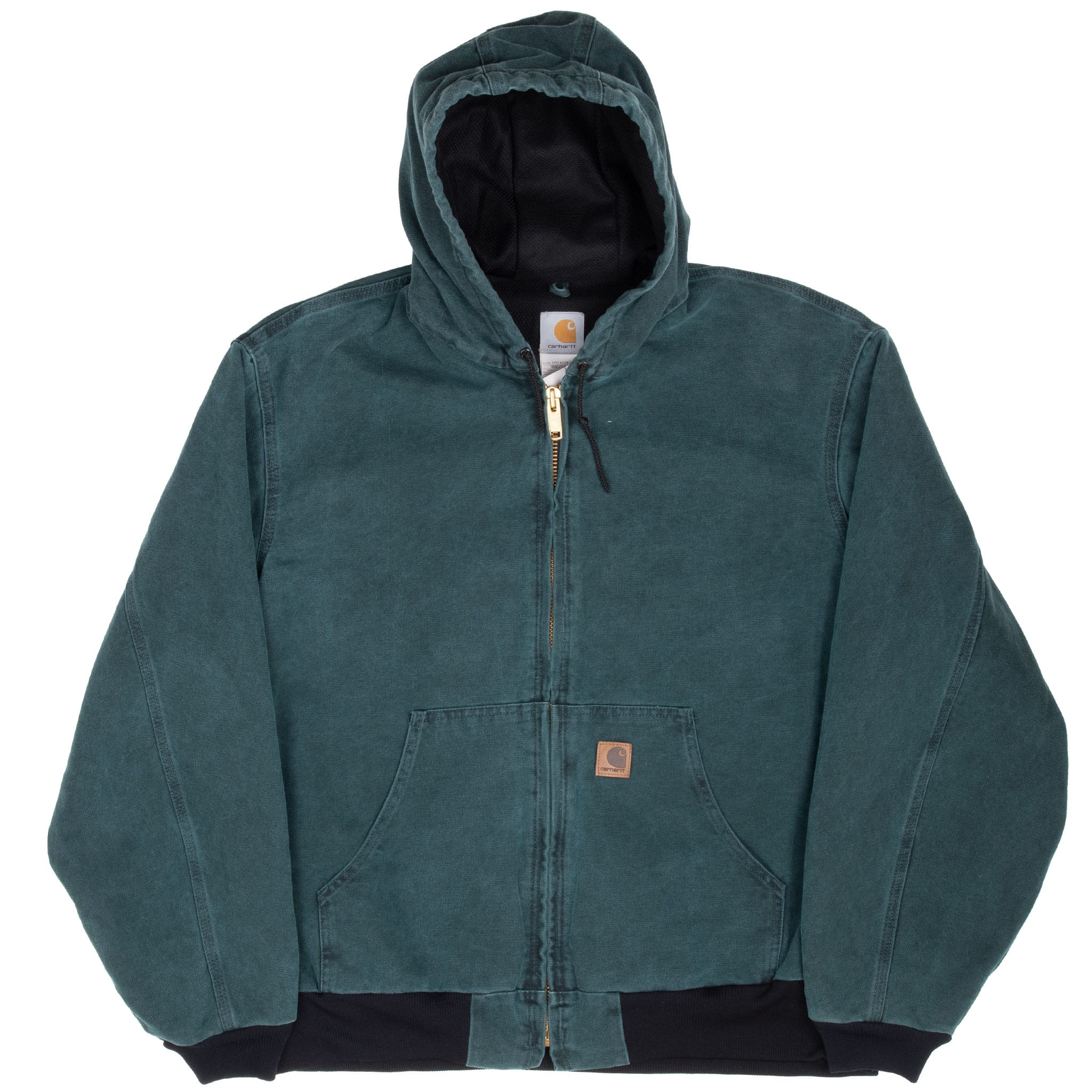 Vintage Carhartt Green Active Hooded Jacket J150Htg 1990S Size 2XL