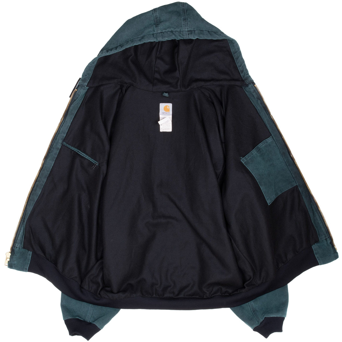 Vintage Carhartt Green Active Hooded Jacket J150Htg 1990S Size 2XL