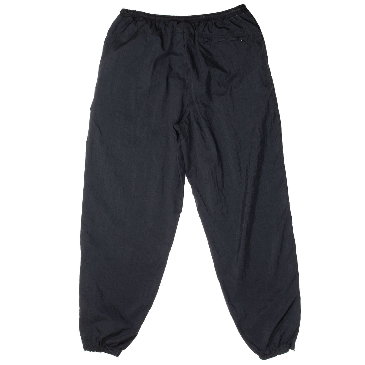 Vintage Nike Classic Swoosh Black Nylon Track Pants Late 1980S Size XL
