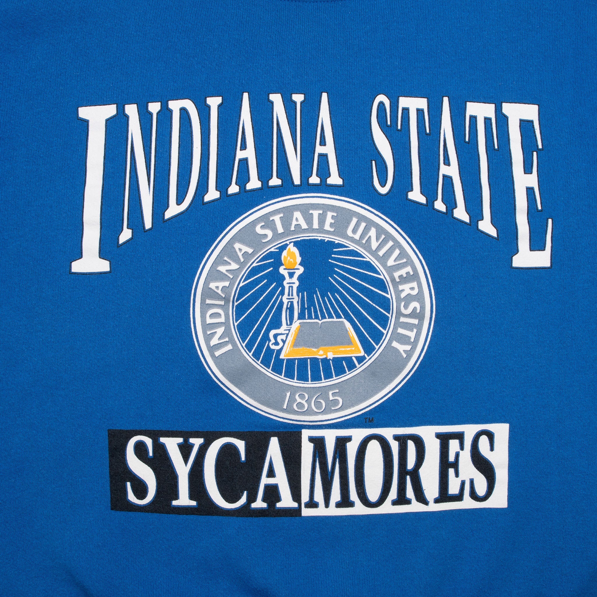 Vintage Ncaa Indiana State Sycamores Sweatshirt 1990S Size Large Made In Usa